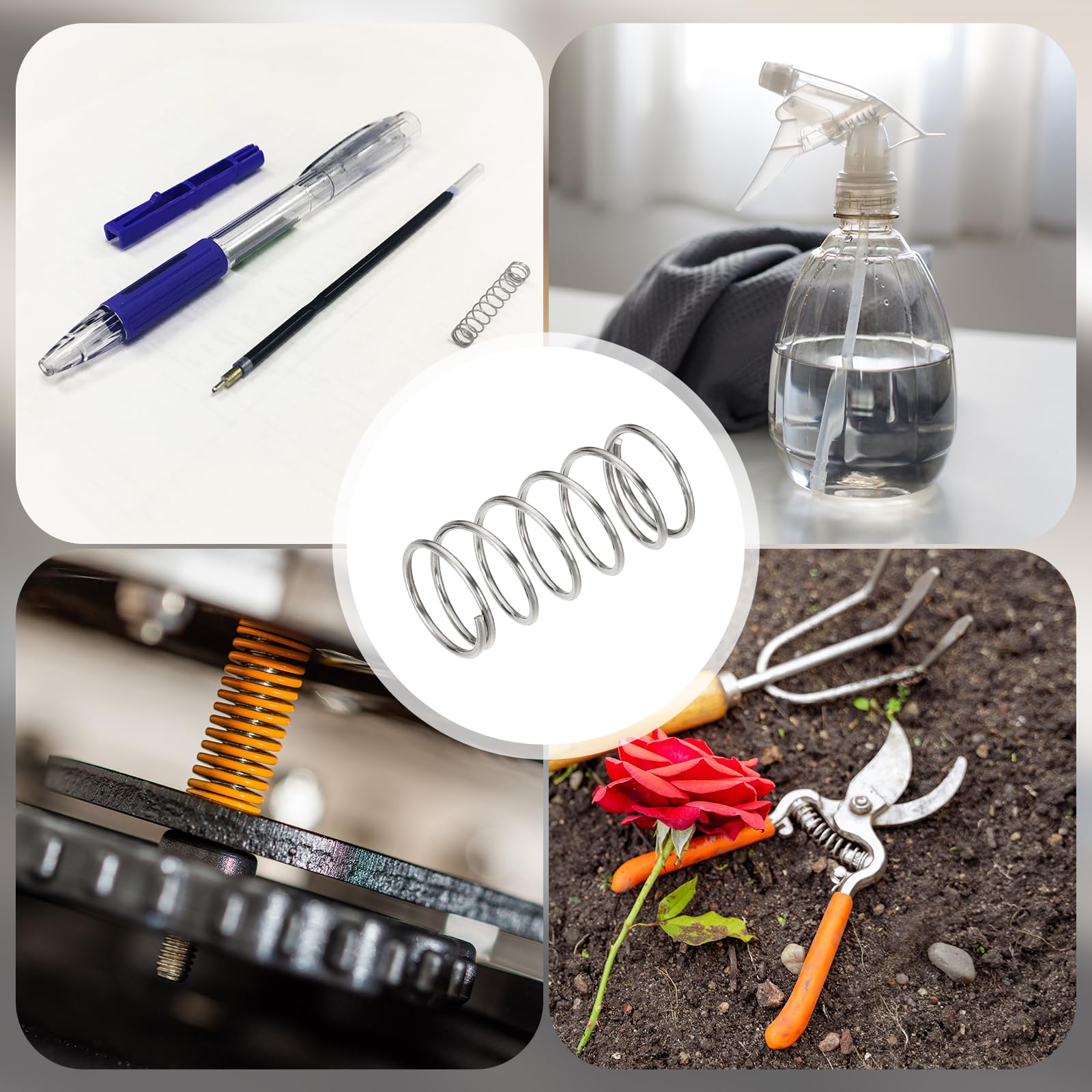 QUARKZMAN 10 sztuk Sprężyny Kompresyjne, Średnica Drutu 0.9mm X 12mm Średnica Zewnętrzna X 25mm Długość, 304 Stal Nierdzewna Sprężyna Przedłużająca Sprężyny Naciskowe.