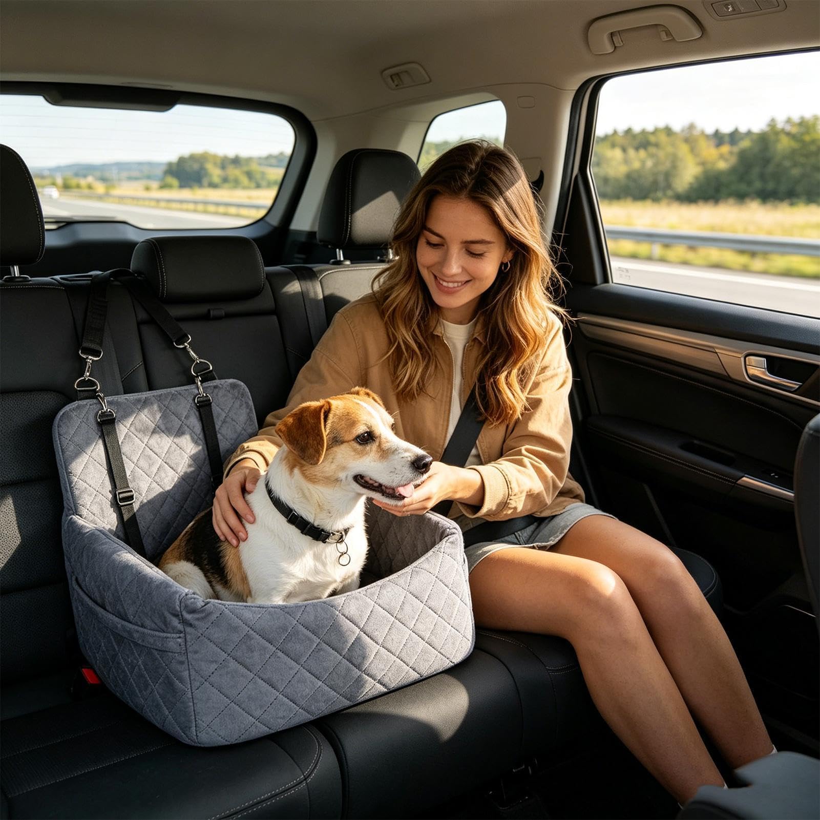 Seggiolino Auto Per Cani, Trasportino Pers Cani Auto Impermeabile Con Cintura Di Sicurezza Regolabile, Imbottitura In Memory Foam Ispessita, Per Canis Sotto I 9 Kg