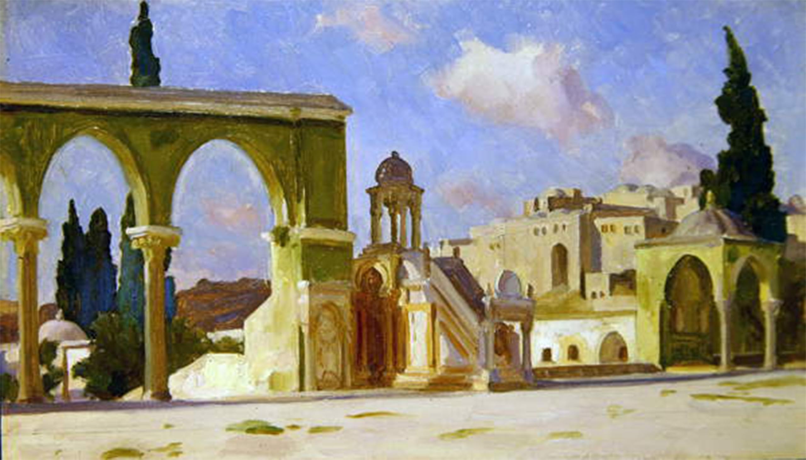 SERENDIPITP Retro Picture Poster Wall Art Pictures Painting El Haram Jerusalem by Frederic Leighton Wall Art Canvas Print for Wall Decor 60x90cm