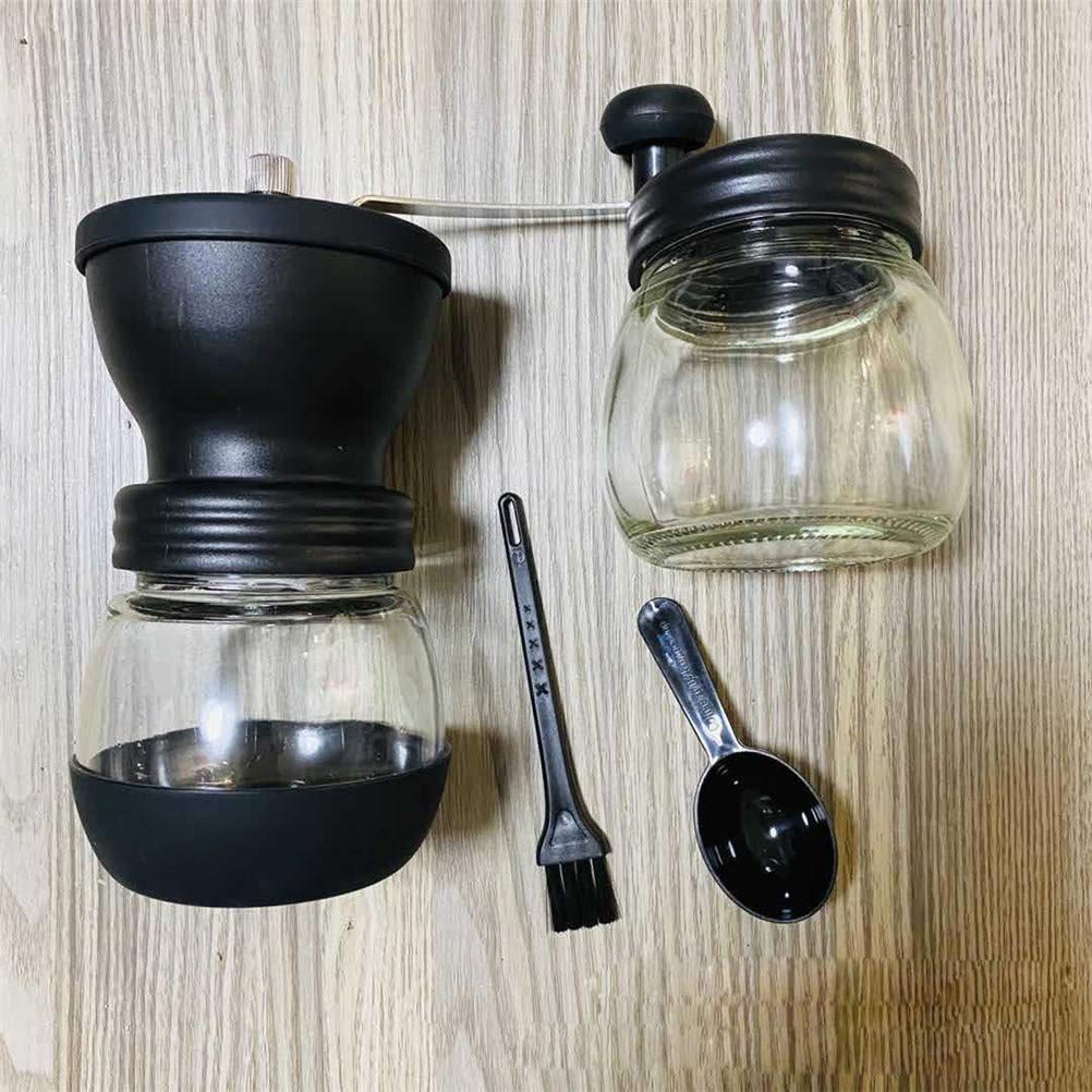 LBCD Manuale Macina Da Caffè In Acciaio Inox Regolabile Portatile A Mano Grossezza Ceramica Mulino Conico Con Due Barattoli Di Vetro Pennello Cucchiaio Ministero degli Interni E Viaggi