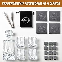 Vista 7 de Juego de decantador de whisky LIGHTEN LIFE con accesorios de bar, juego de decantador de whisky de cristal y vasos en caja de regalo, juego