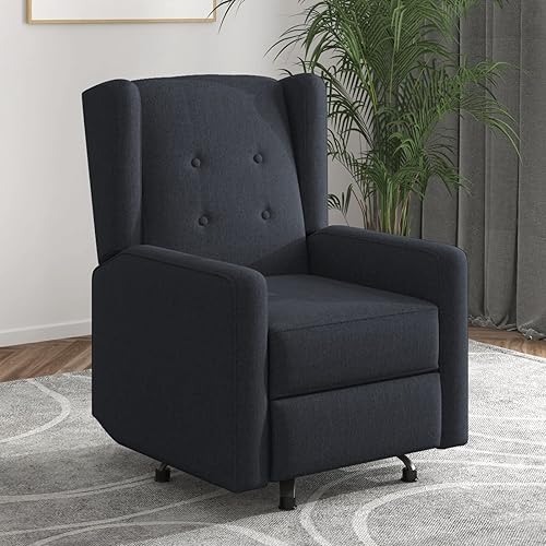 Miniatura 2 de Mjkone Silla reclinable con giratorio, silla deslizadora de guardería con botón en la parte trasera, silla reclinable de rotación de 360 con tela