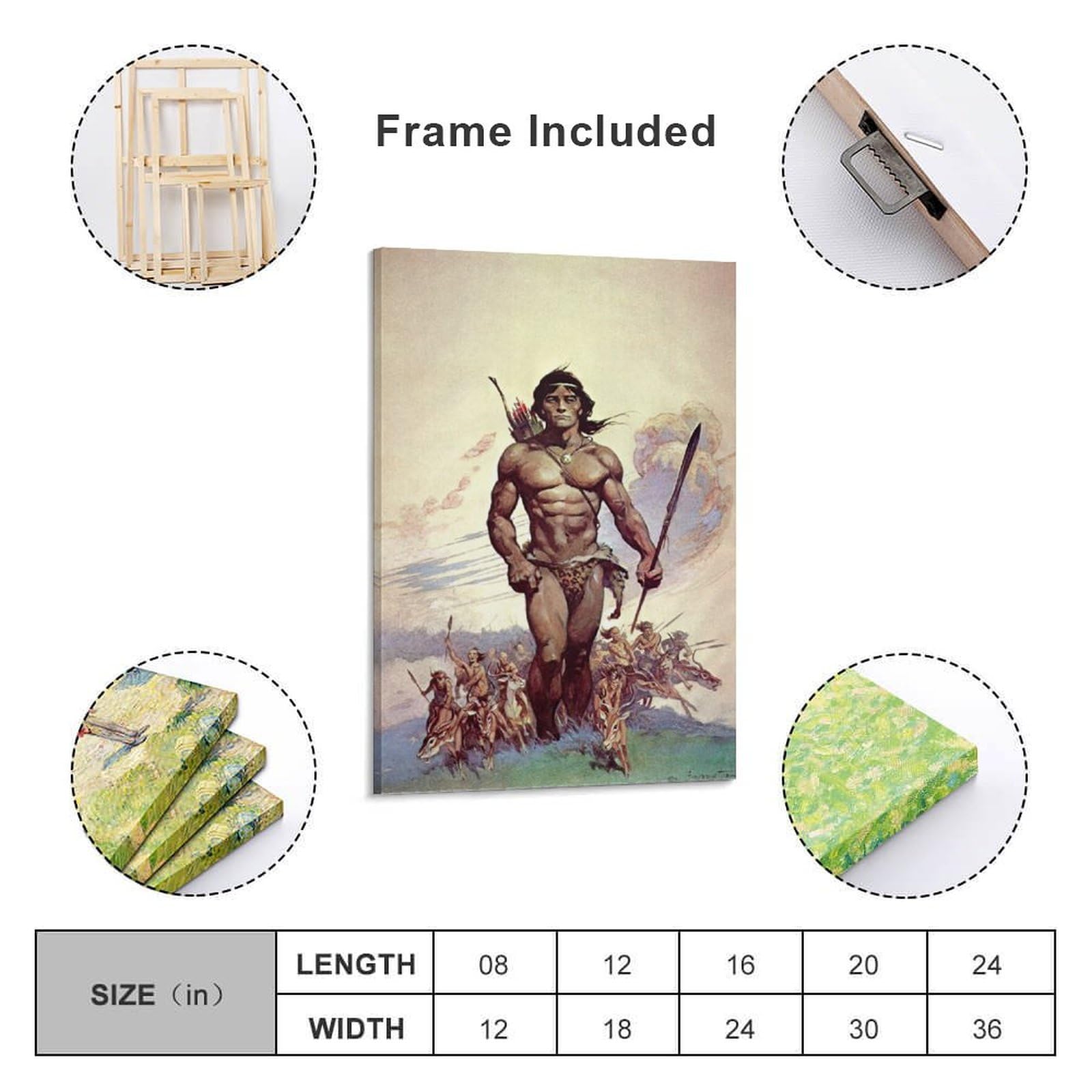 Frank Frazetta Art Print Poster Tarzan And The Ant Men Gifts