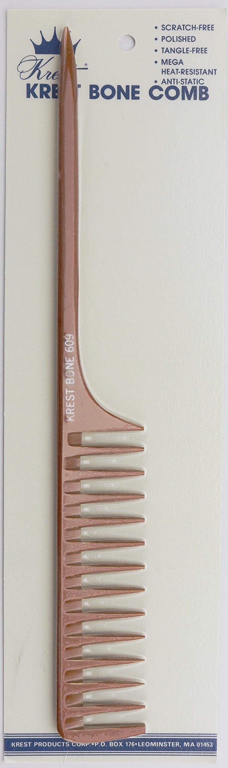 KrestBone 25cm Space Teeth Rattail Comb. Professional comb. Heat Resistant Comb. Styling Combs. Detangle, Sectioning Comb.