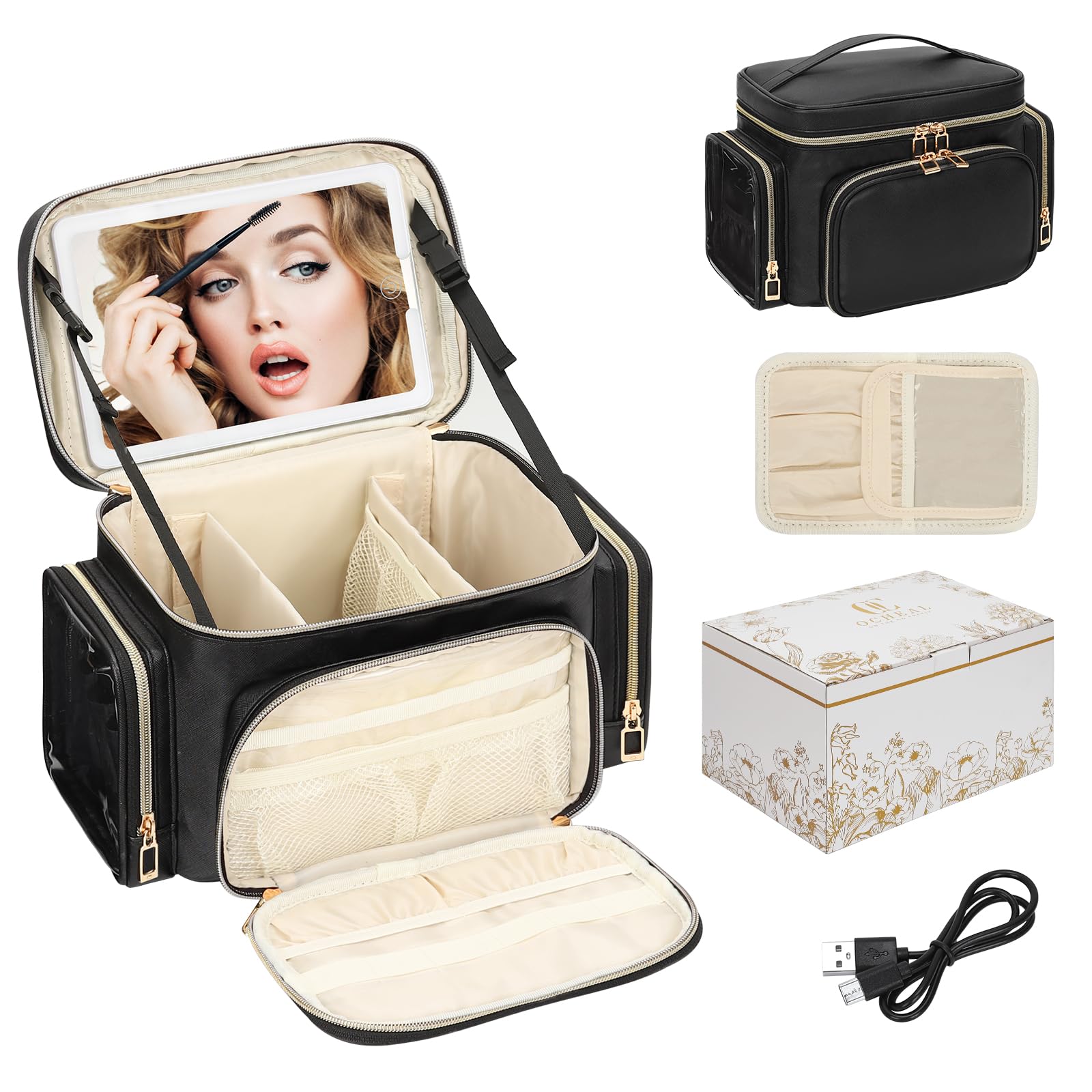 Grande Trousse de Maquillage, Trousse de Maquillage Portable de Voyage