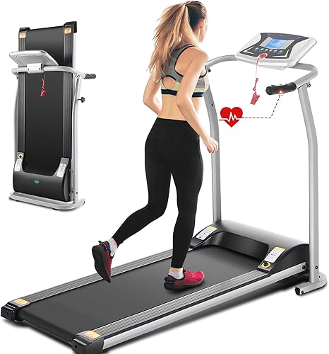 Miniatura 1 de ANCHEER Caminadora eléctrica plegable para el hogar con LCD motorizado y puerto de lubricante equipo de fitness para correr caminar trotar ejercicio