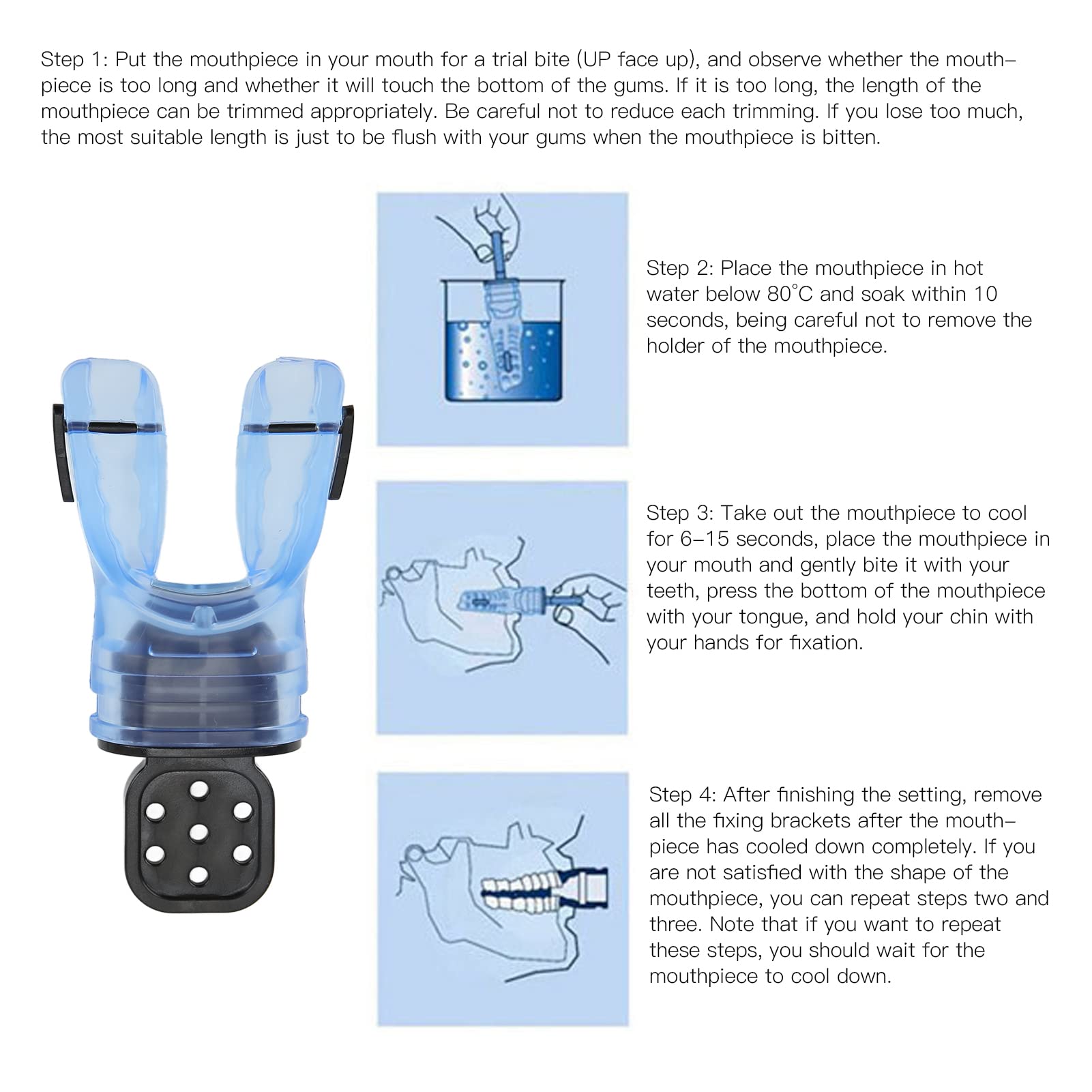 Boccaglio In Silicone Termoplastico Per Snorkeling E Immersione - Regolabile E Comodo - Foto 4