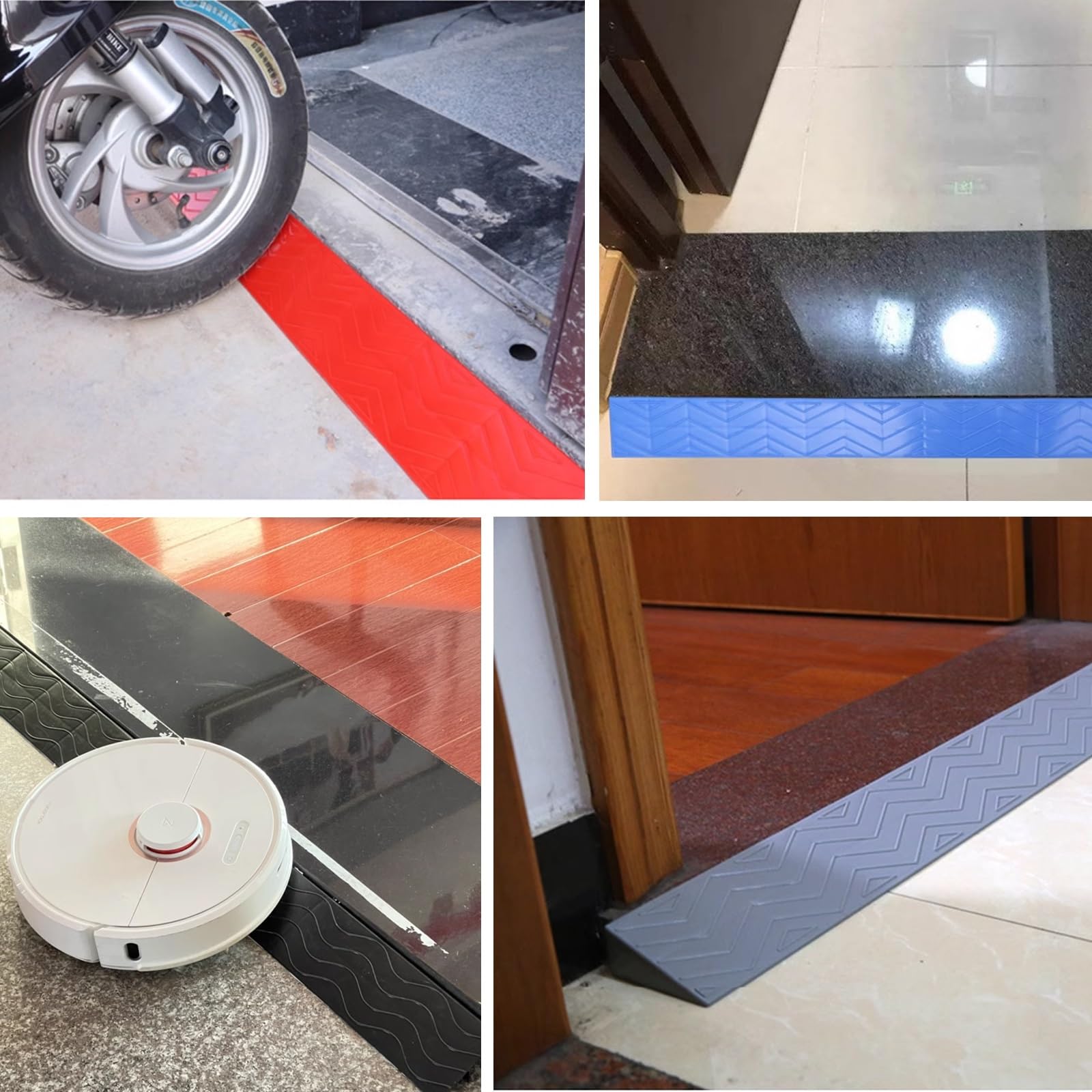 Rampa de umbral para robot de barrido de silla de ruedas, superficie antideslizante y texturizada, ideal para puertas, escaleras, escalones, bordillos, rampa de elevación