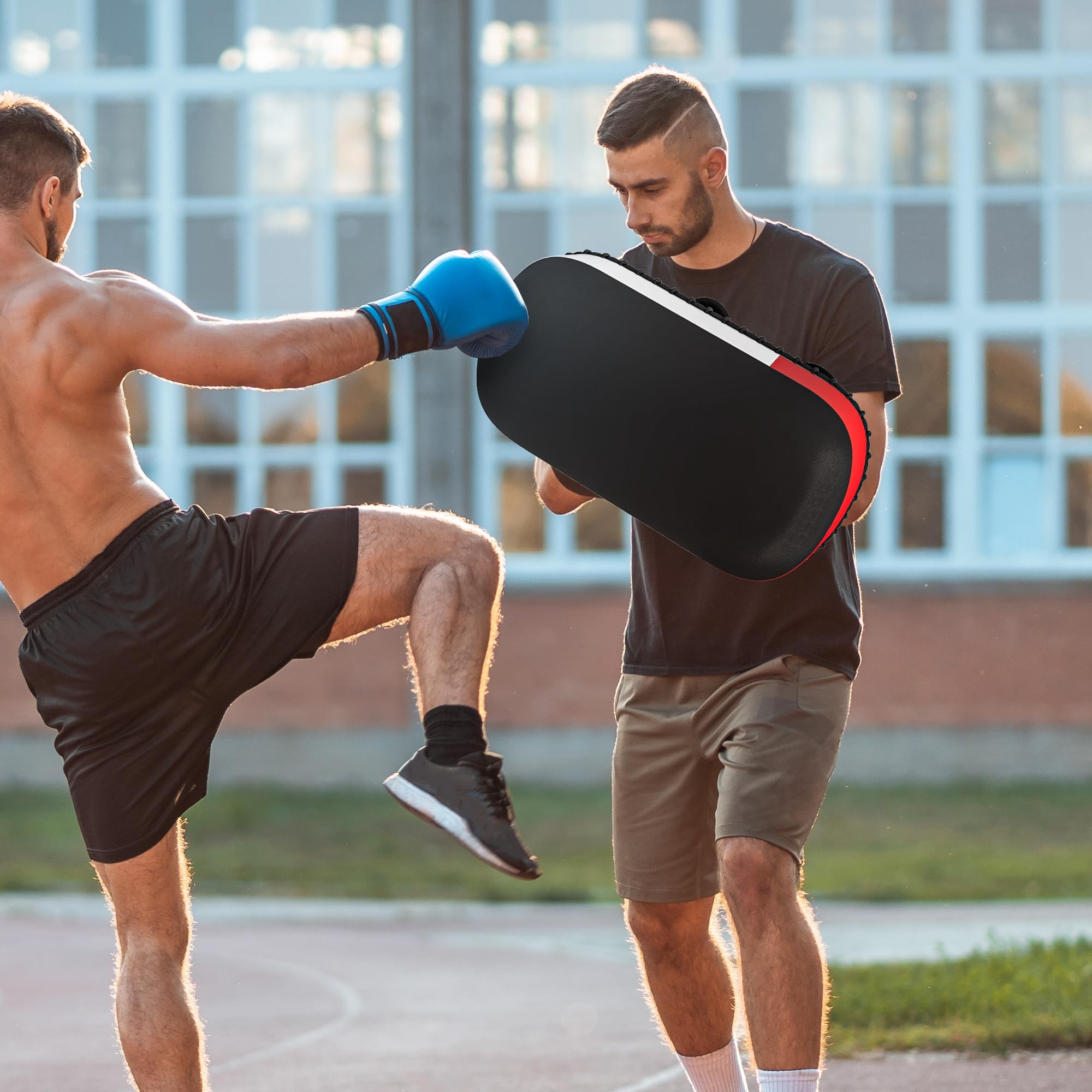 SPORTNOW Bouclier de Frappe Coussin PAO de Boxe Muay Thai Karaté Taekwondo Kickboxing Home Training Protection - Noir
