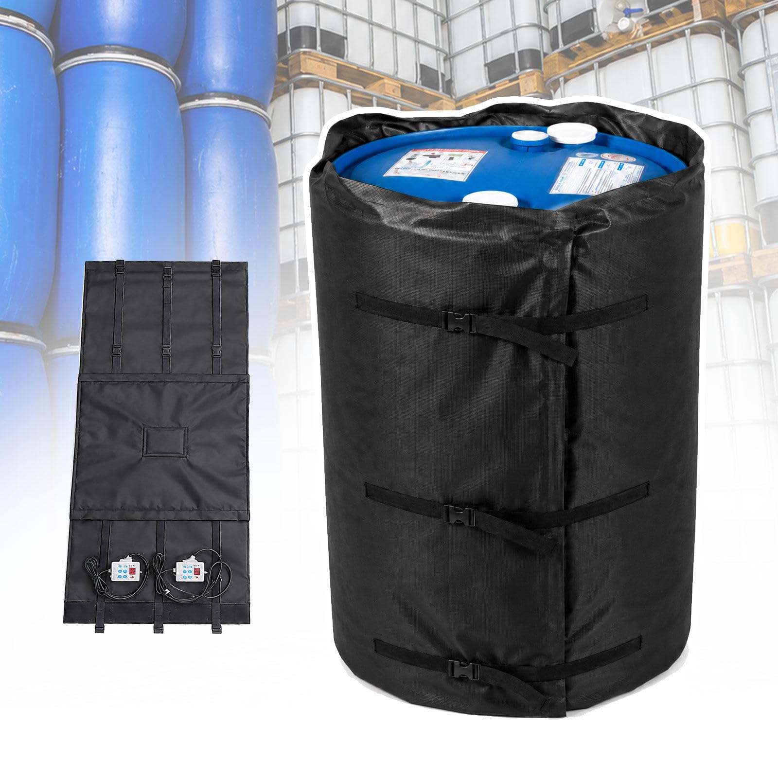 IBC-Fassheizdecke, 2000 W/4000 W, Hochleistungs-Ölfass-Heizband Black-200L(53-Gallon)