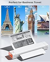 Vista 2 de Phomemo Impresoras portátiles inalámbricas para viajes, M08F impresora térmica Bluetooth compatible con papel tamaño carta de EE. UU. de 8.5"x11