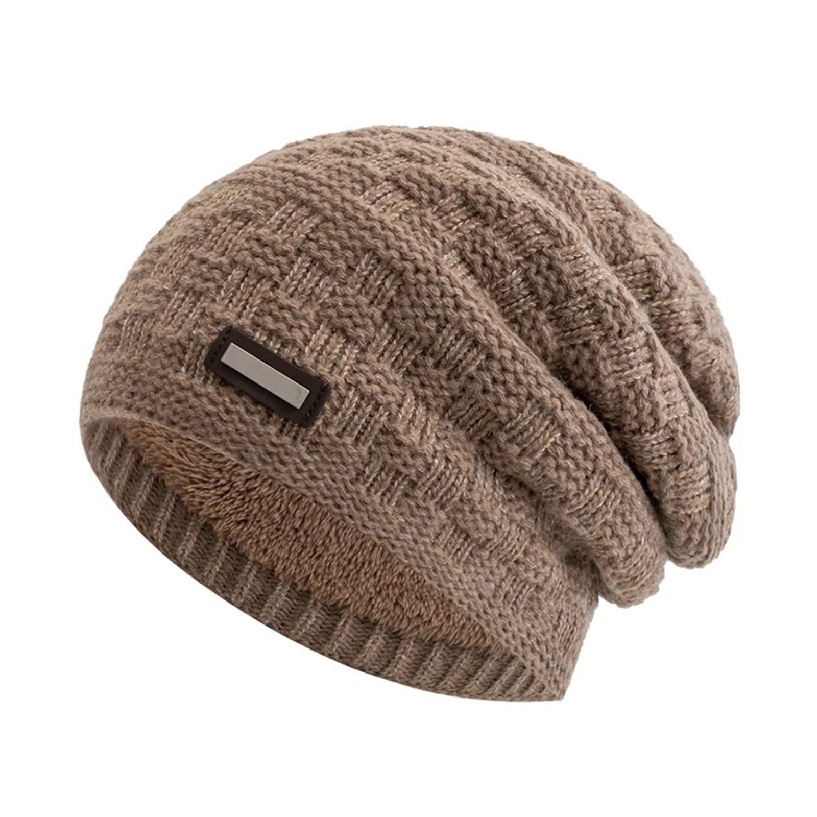 Bonnet tricoté d'hiver en peluche chaude et design décontracté pour adulte