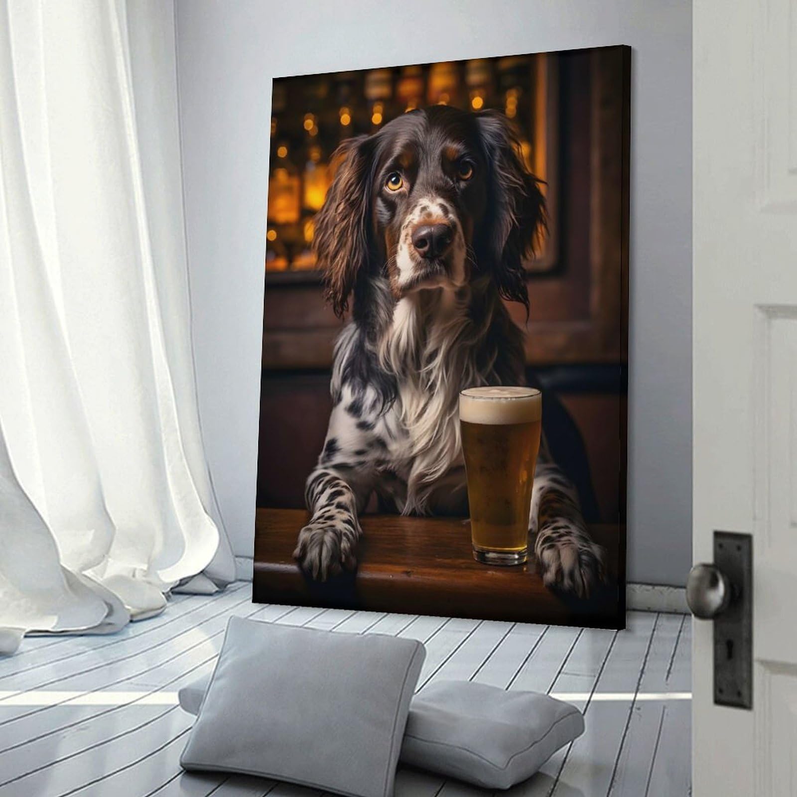 Junmoney Lets Enjoy A Cold Beer Home Decor Wall Art 24x36inch(60x90cm), for Gallery Wall Layouts in Home Or Office, A Versatile Canvas Print for Layering