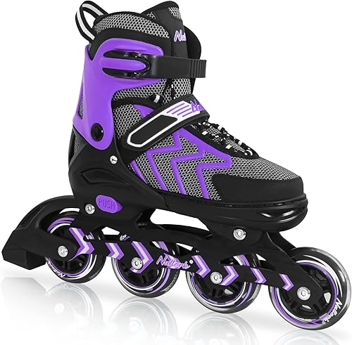 Nattork Patines en línea ajustables para adultos y adolescentes, patines para exteriores e interiores para niños, principiantes