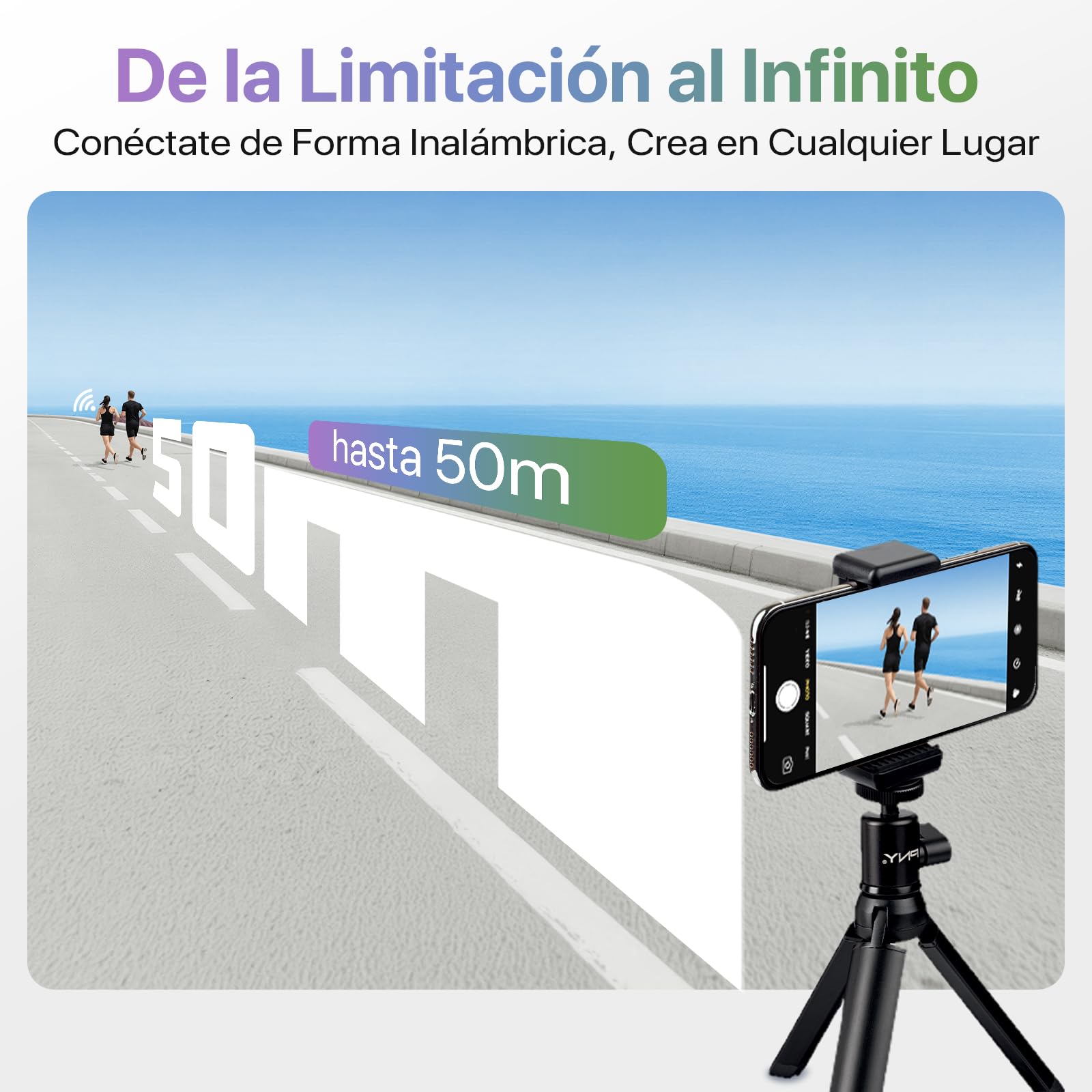 Moman Pantalla de Monitor Selfie 3,97" Inalámbrica Magnética para Móvil | Compatible con iPhone 7-17 y Android, 4K/1080p, 50m, Vista Previa en Tiempo Real para Vlog TikTok y Live - Blanco