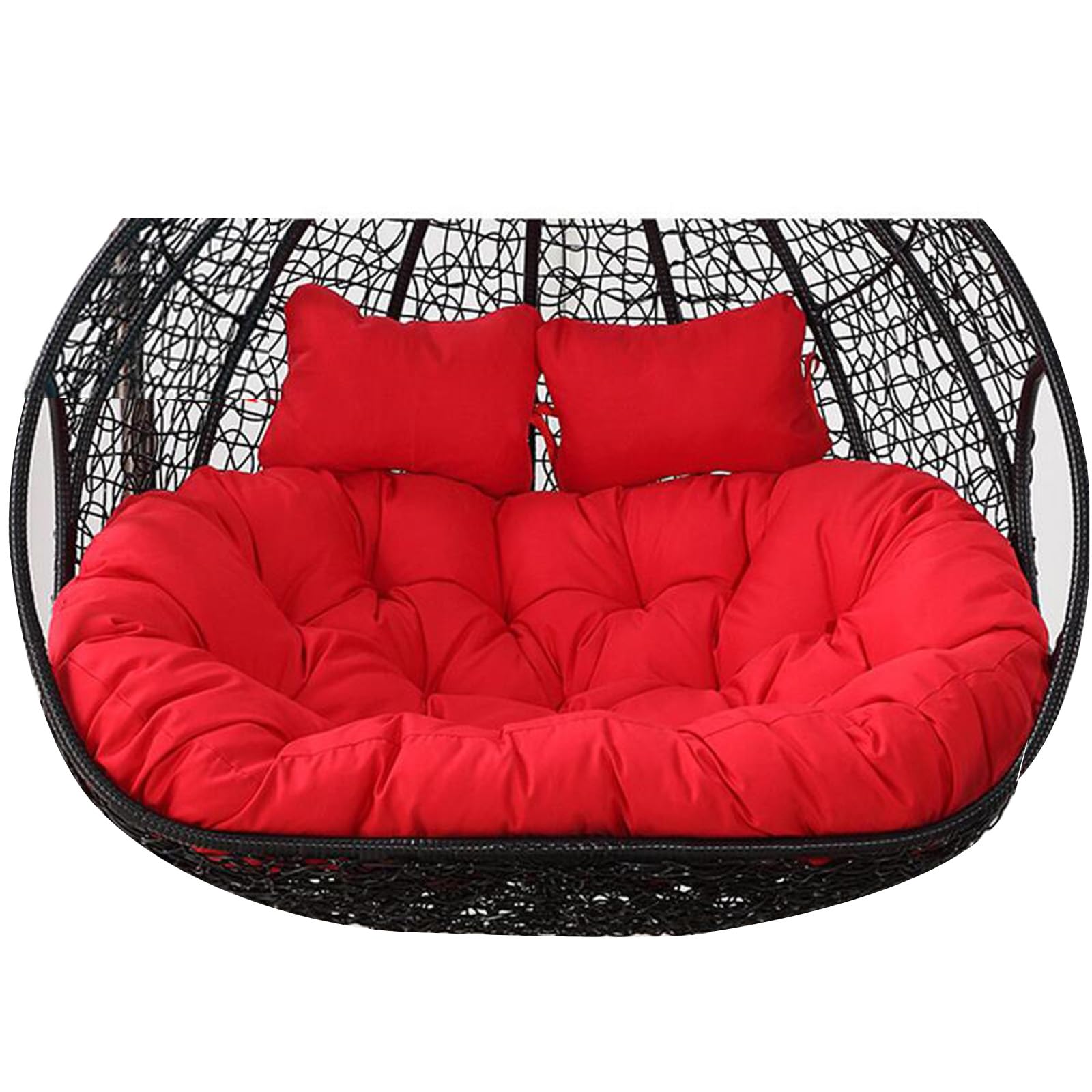 Cuscino per sedia a dondolo doppio, spesso, per 2 persone, per esterni, interni, patio, altalena, sedia sospesa, cuscino rosso per giardino