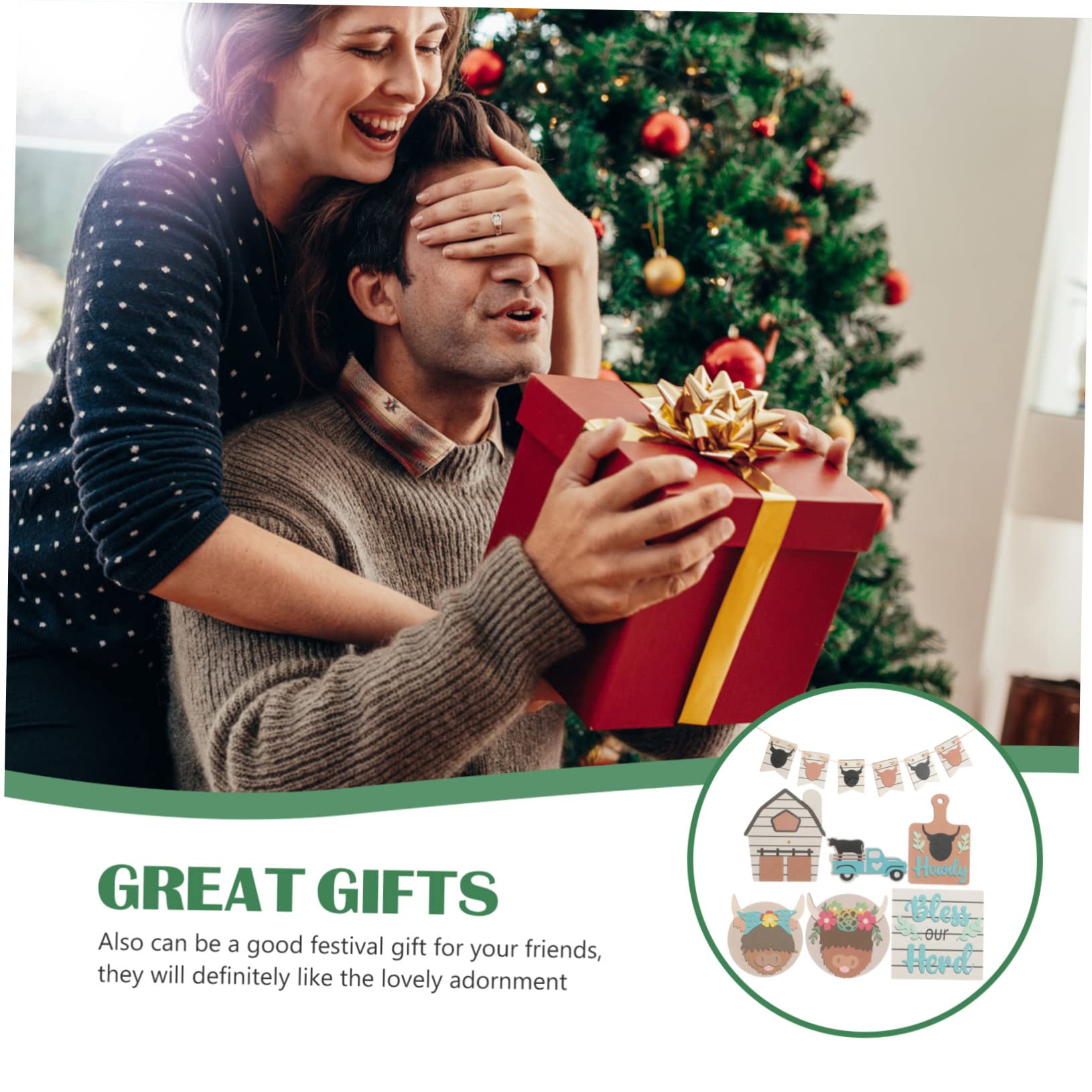 LIFKOME 1Set Cow Themed Tiered Tray Decor Farmhouse Decorations for Parties Cute Cow Party Supplies Rustic Table Ornaments for Home Decor for Gatherings