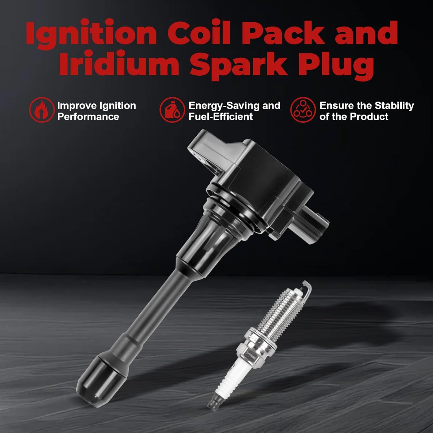 Ignition Coil pack UF549 and Iridium Spark Plug 9029 Set of 4 Compatible with Sentra Altima Versa Rogue Cube Urvan Frontier March NP300 QX60 Q70 FX50 M56
