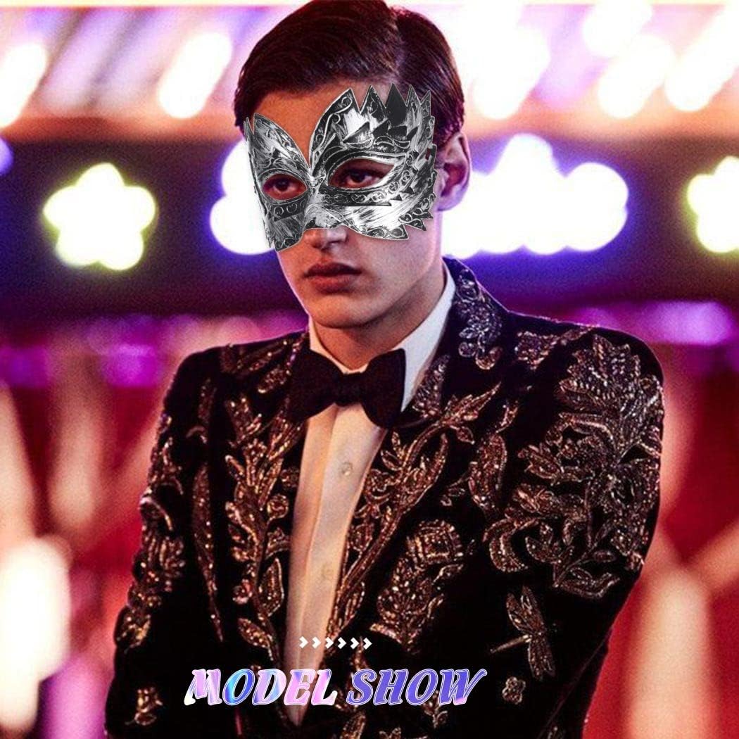 BODIY Vintage Masquerade Mask for Men Gold Roman Soldier Mask Venetian Eyemask Cosplay Custome Masks Rave Accessory