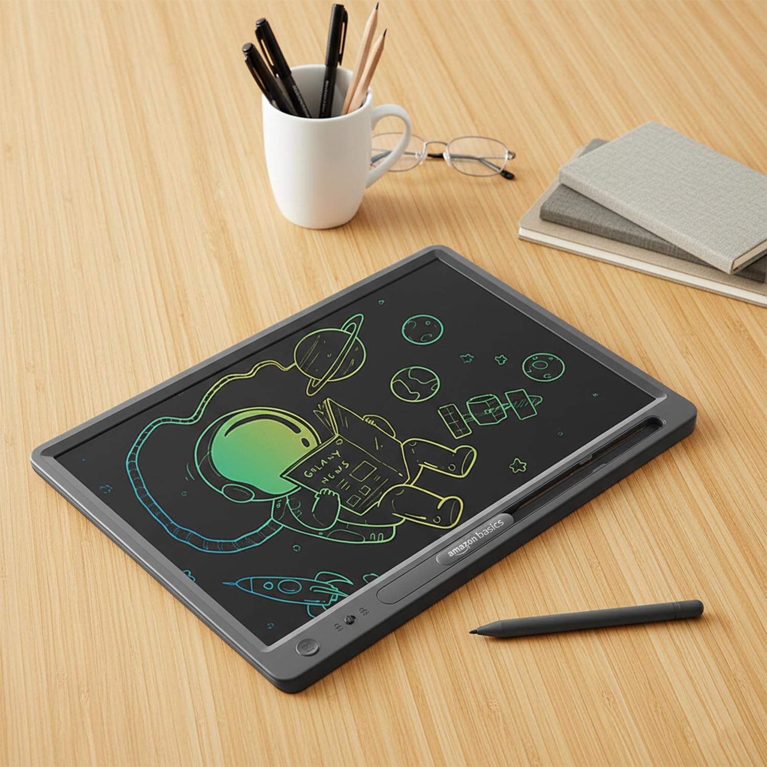 Amazon Basics Writing Tablet with 15-inch Rainbow Colour LCD Screen an
