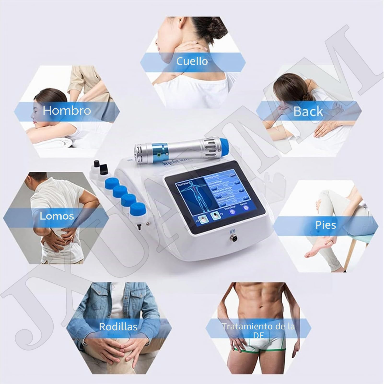 Máquina de Terapia de Ondas de Choque, ESWT, Herramienta de Masaje para la relajación Muscular, Alivio del Dolor por Ondas de Choque con 10 Cabezales V80-B