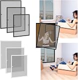 YRHome Moustiquaire pour fenêtre - Cadre sans perçage - Cadre en aluminium - Moustiquaire - 80 x 100 cm - Blanc - 1