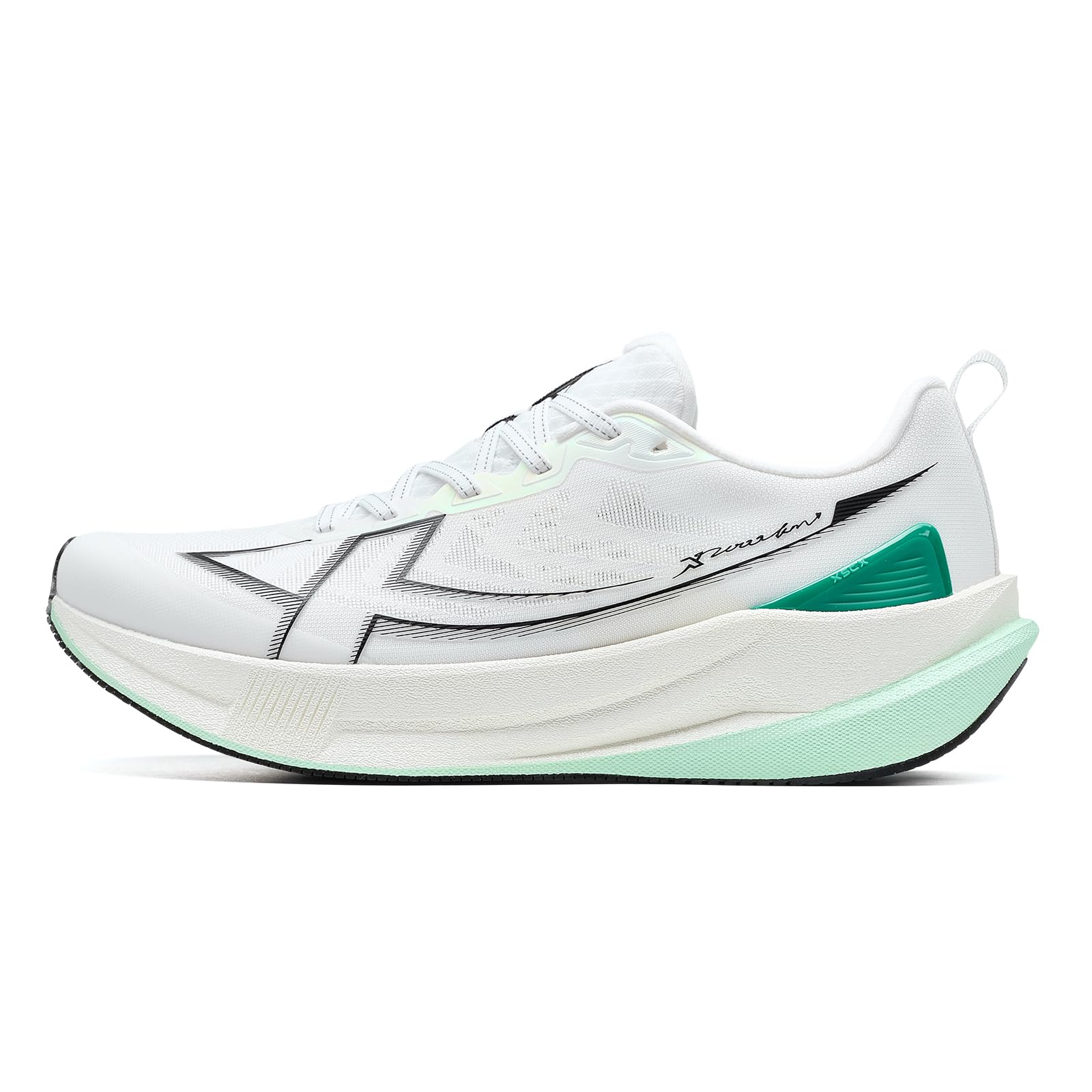 XTEP Professionelle 2000km Herren-Laufschuhe für Prüfungstraining,Hohe Dämpfung Starke Rückstoßfähigkeit Sneaker, rutschfeste und strapazierfähige Sportschuhe, ideal für Langstreckenläufe ab 10 km