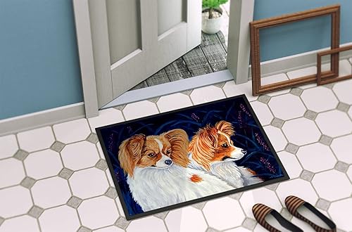 Miniatura 4 de Caroline's Treasures 7241MAT Papillon - Felpudo de 18 x 27 pulgadas, para interiores y exteriores, para entrada, antideslizante, lavable, de pelo