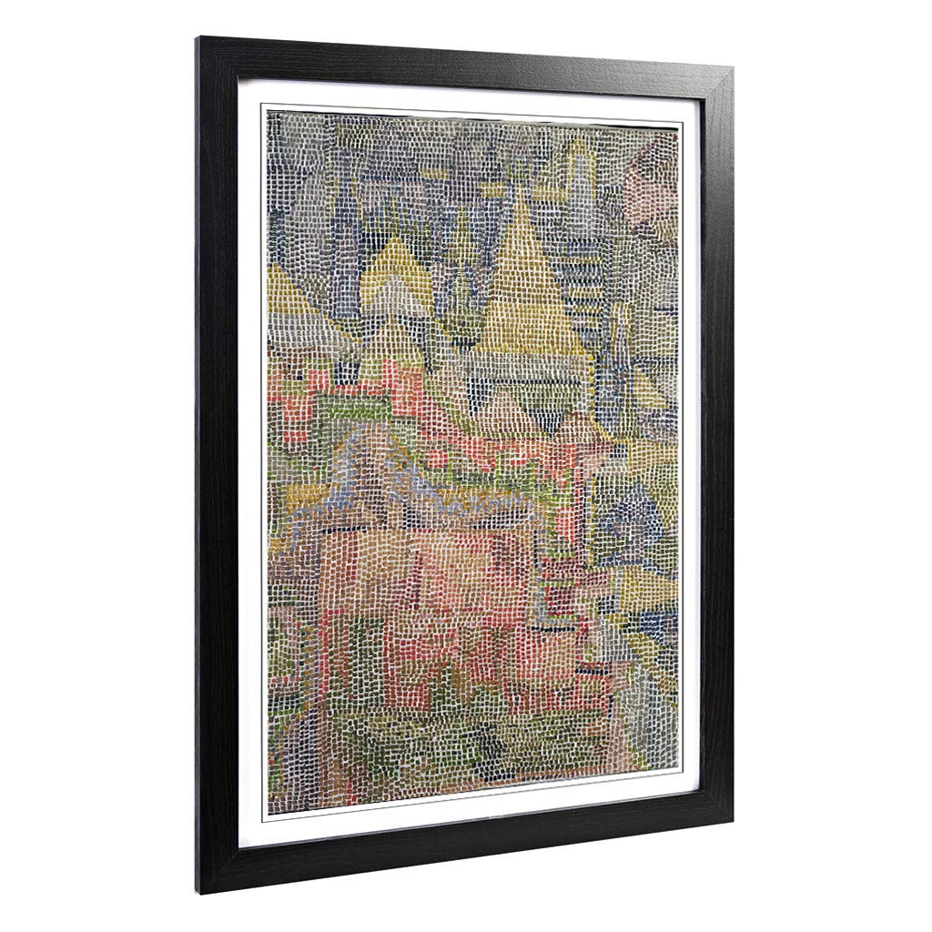 Big Box Art Framed Print of Paul Klee Castle Garden Design | Wall Art Picture | Home Decor for Kitchen, Living, Dining Room, Bedroom, Hallway, Office, Black, A2 / 24.5x18 Inch / 62x45cm