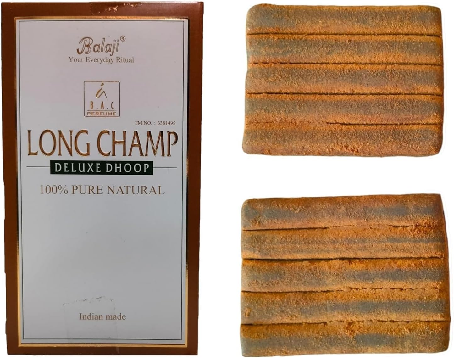 Adhvik Box Pack of 1 (10 Sticks Per Box) Balaji Long Champ 100% Pure Natural Deluxe Dhoop for Aroma & Smoke, Extra Freshness, Home Temple Worship, Peace, Purification, Atmosphere Positive Energy