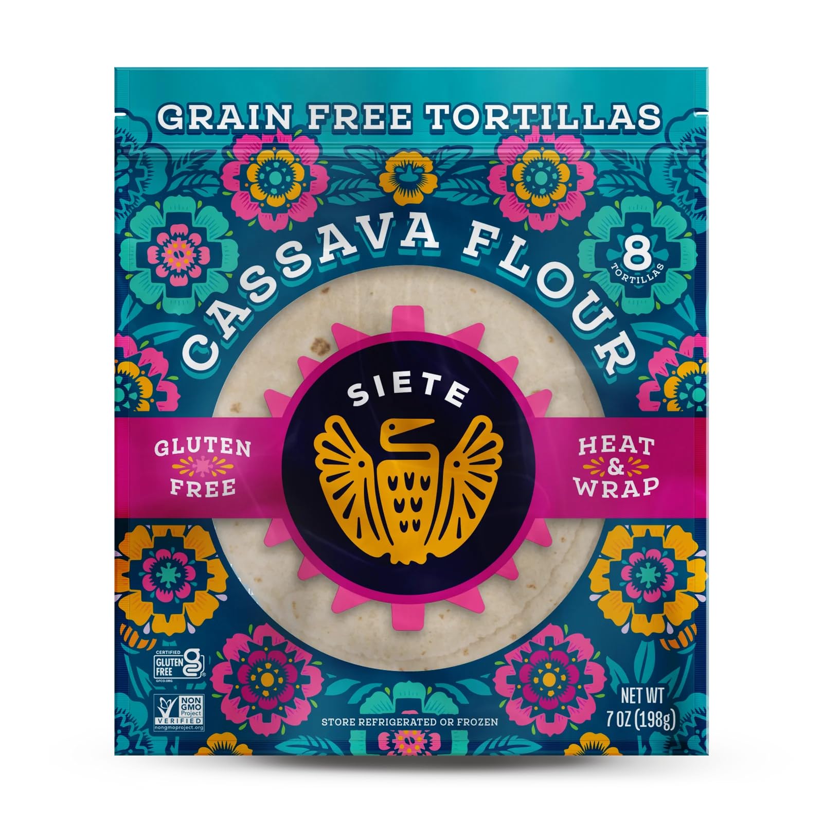 Siete Cassava Flour Tortillas | Gluten Free | Grain Free | Vegan | 8 Tortillas Per Pack (Pack of 6)