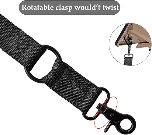 Miniatura 5 de Eslinga de rifle de 2 puntos con almohadilla para el hombro Correa de pistola ajustable rápida Multiuso Eslinga de dos puntos (negro)