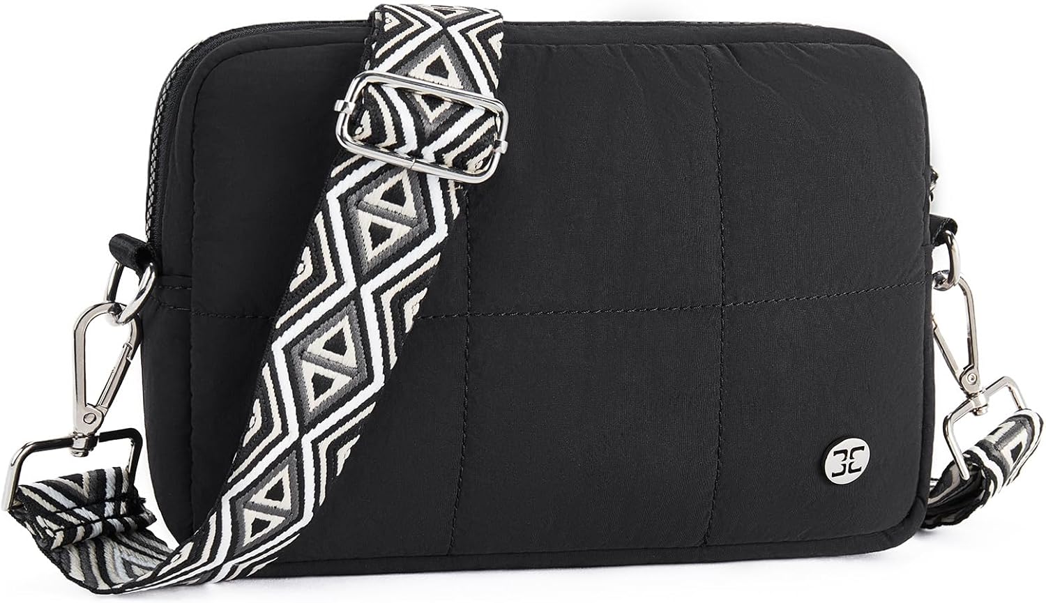 telena crossbody bags for women cross body purse with guitar strap lightweight puffer shoulder bag for travel black