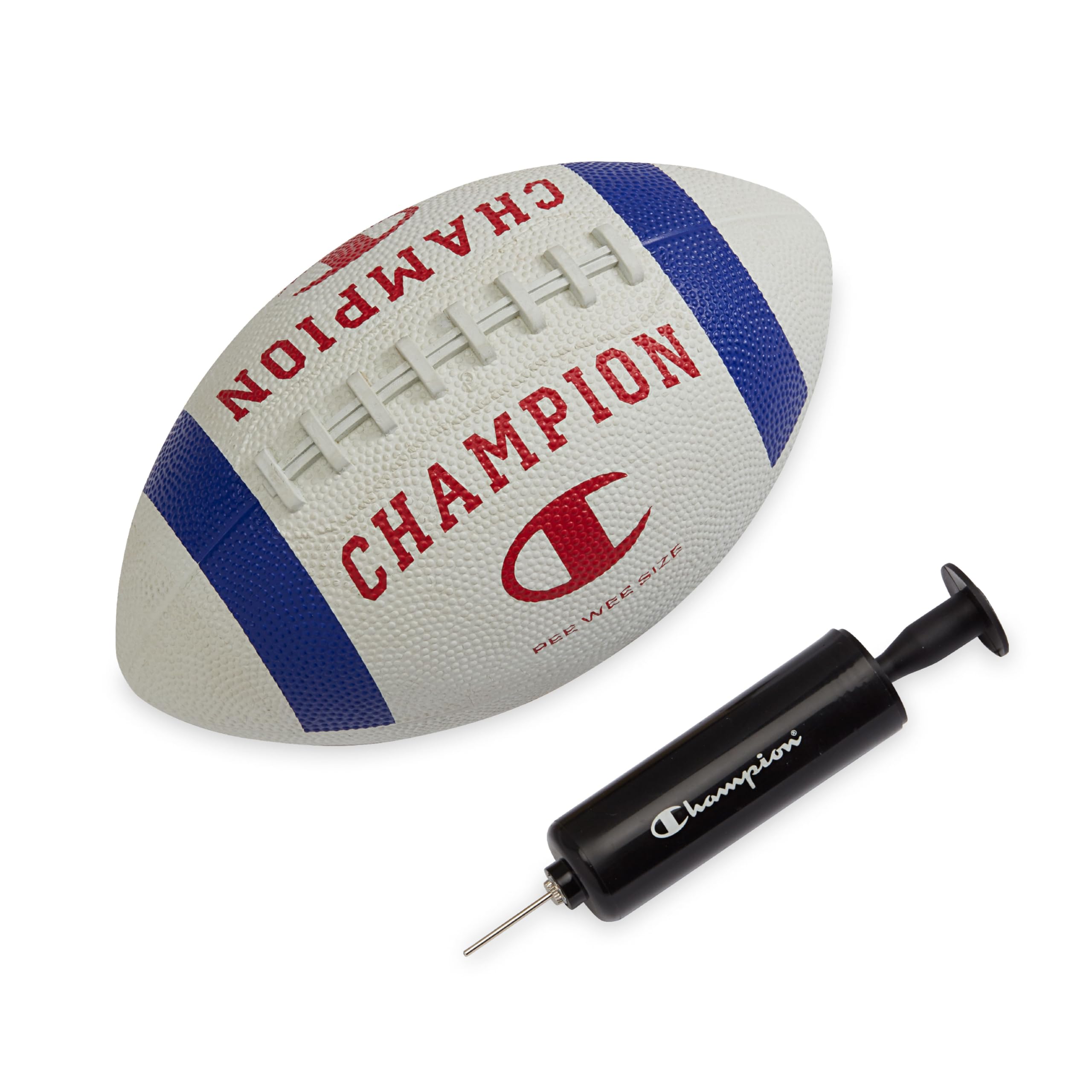 Champion Blitz Football (Pee Wee, Bianco/Surf The Web Tango/Rosso), Calcio per tutte le stagioni, Presa migliorata, Guscio in gomma durevole e Lacci sagomati, per sport all'aria aperta e allenamento
