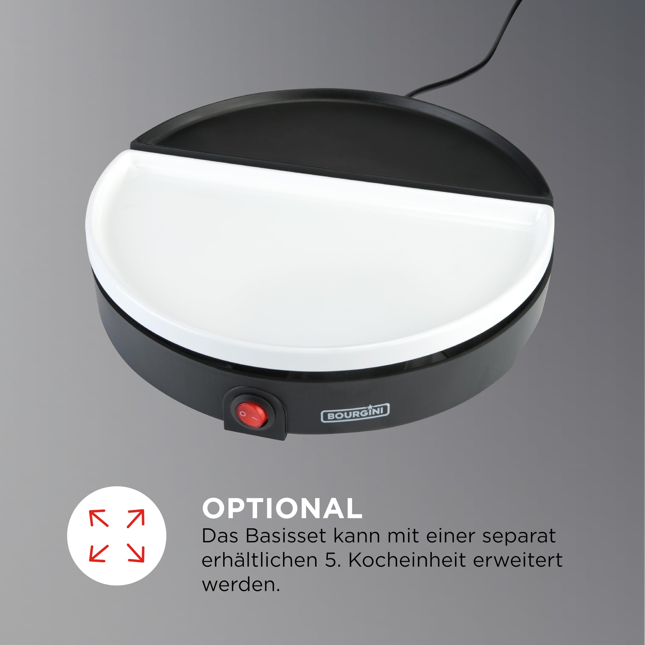Chef's Dinnerparty - Raclette Grill weiß - Elektrogrill - Innengrills & raclettes - Gourmet-Set für 4 bis 5 Personen - PFAS Frei