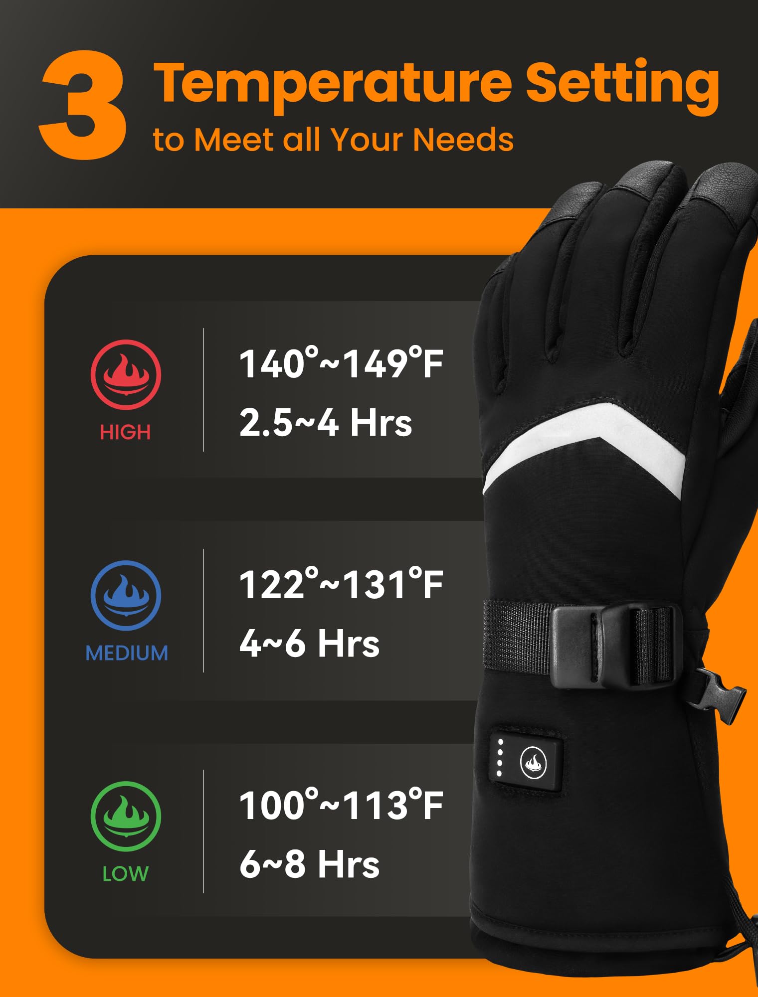 Guantes calefactables para hombre y mujer, guantes calefactables recargables con pantalla táctil, guantes de invierno para esquí, senderismo, camping, caza, pesca, ciclismo