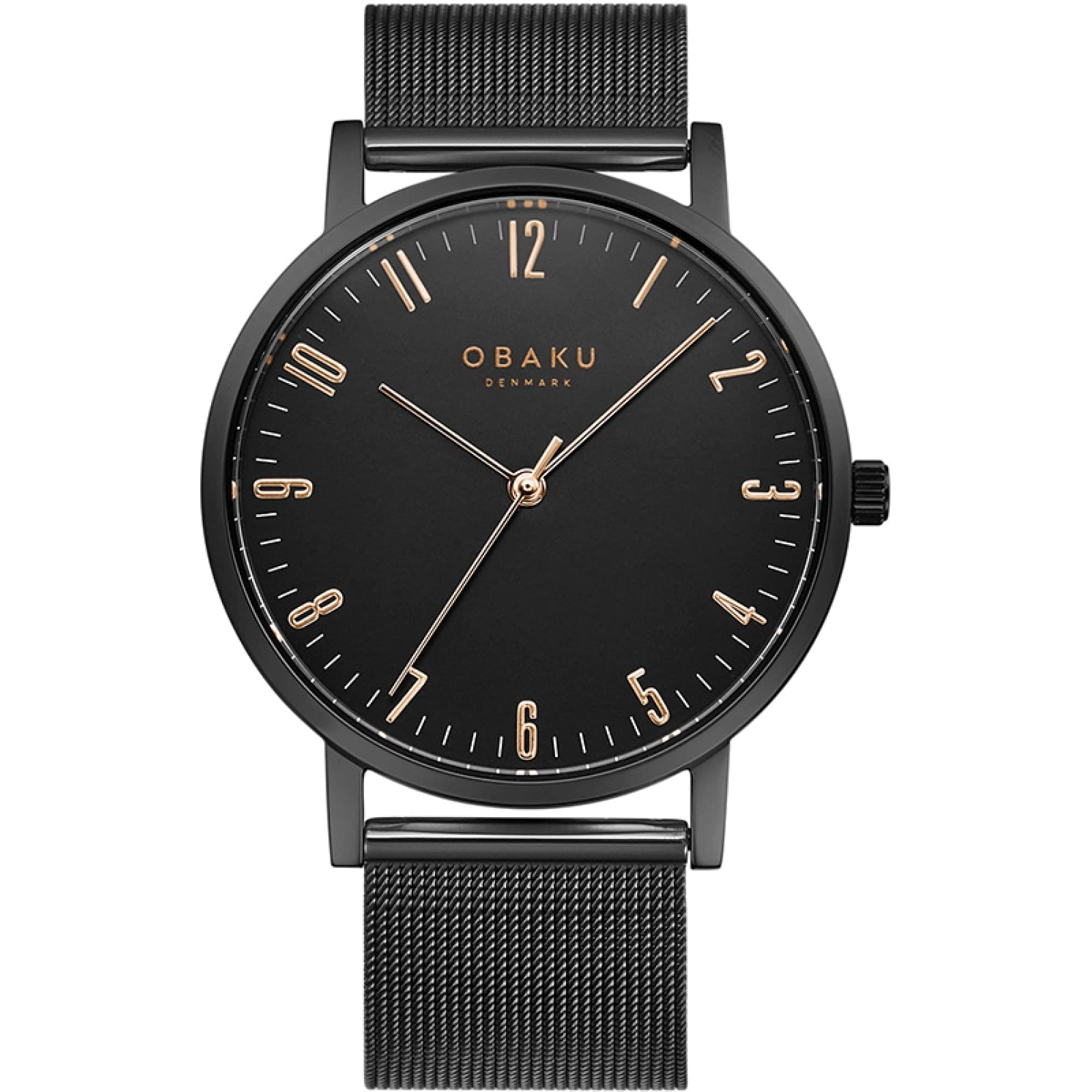 Obaku Brink Charcoal Analog Black Dial Mens Watch-V248GXBBMB (B095WS8PBL) Amazon Price History, Amazon Price Tracker