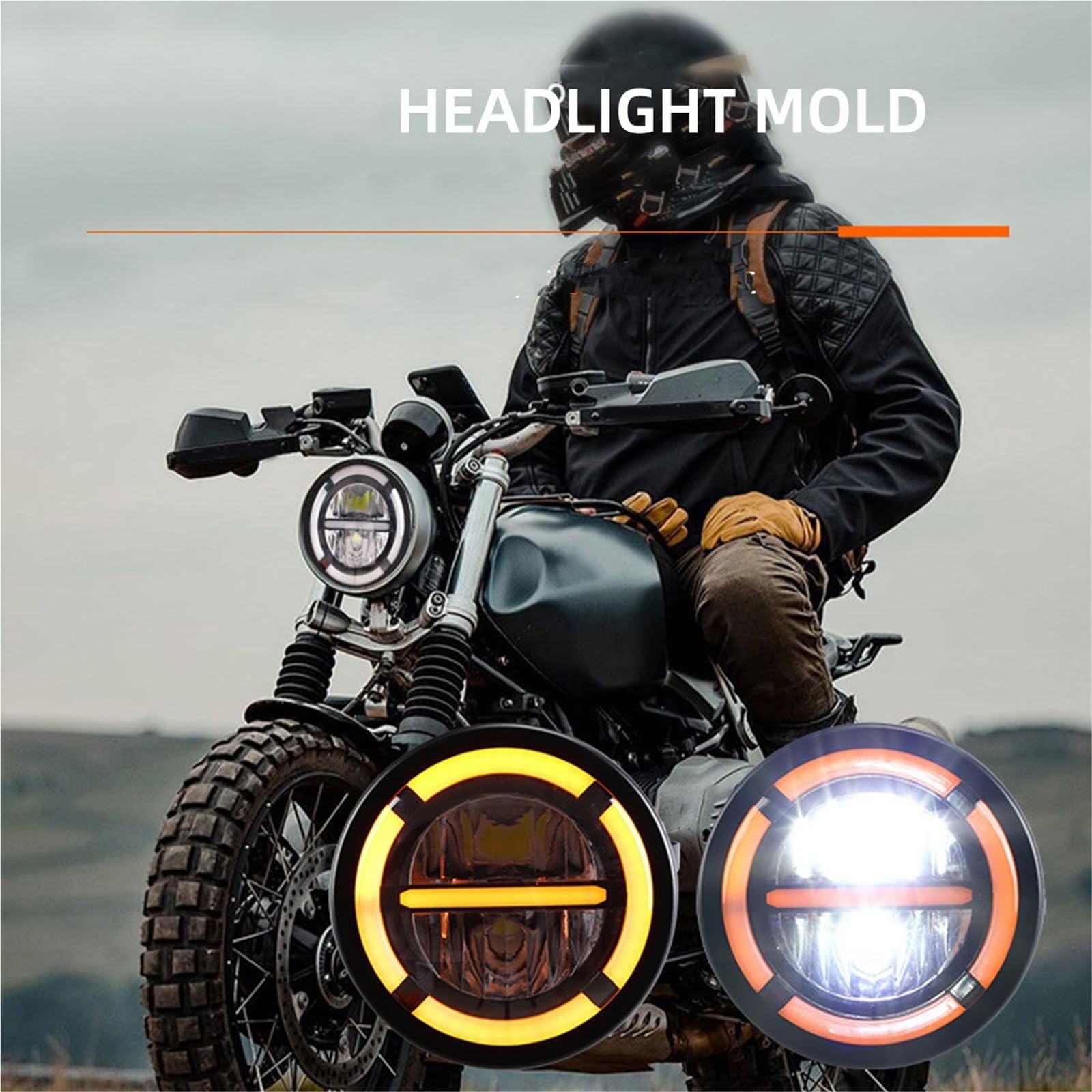 LED Antiniebla Universal 7 Pulgadas Led Coche Motocicleta Faro DRL Faro Soporte Retro Cubo Faros Motocicleta