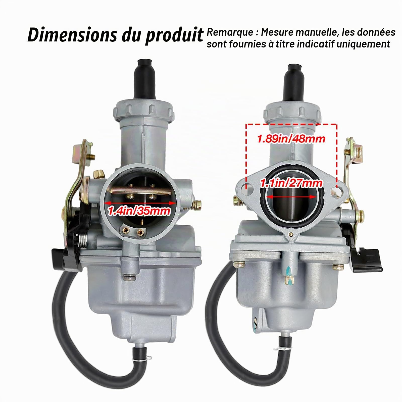 Carburateur PZ27 pour moteur 4 temps ATC185 ATC200 XL125S XL185S XR100 CB125 CM185 4 temps 100cc 125cc 150cc 200cc Pit Bike