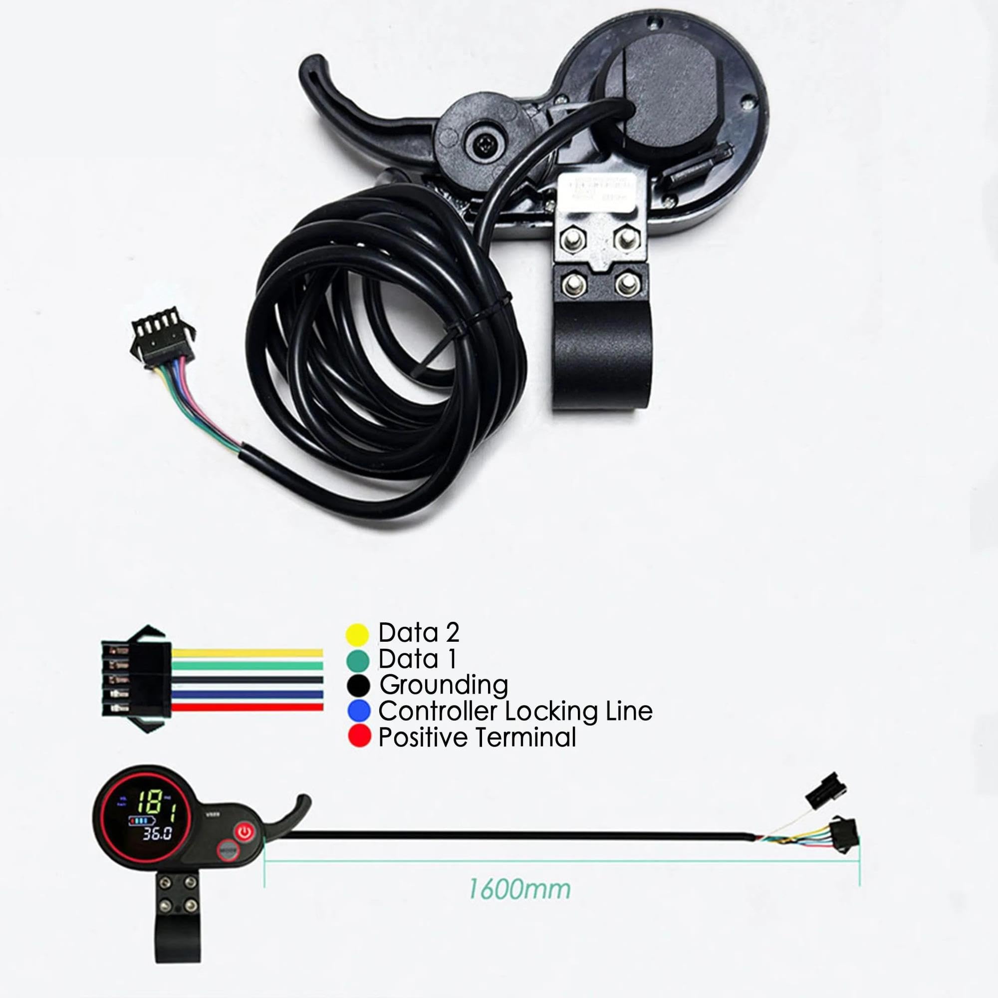 Rower elektryczny LCD z obrotową przepustnicą USB, 24 V/36 V/48 V, kolorowy wyświetlacz S887 5-pinowy do TF-100 do hulajnogi elektrycznej Kugoo M4 Protokół UART nr 2