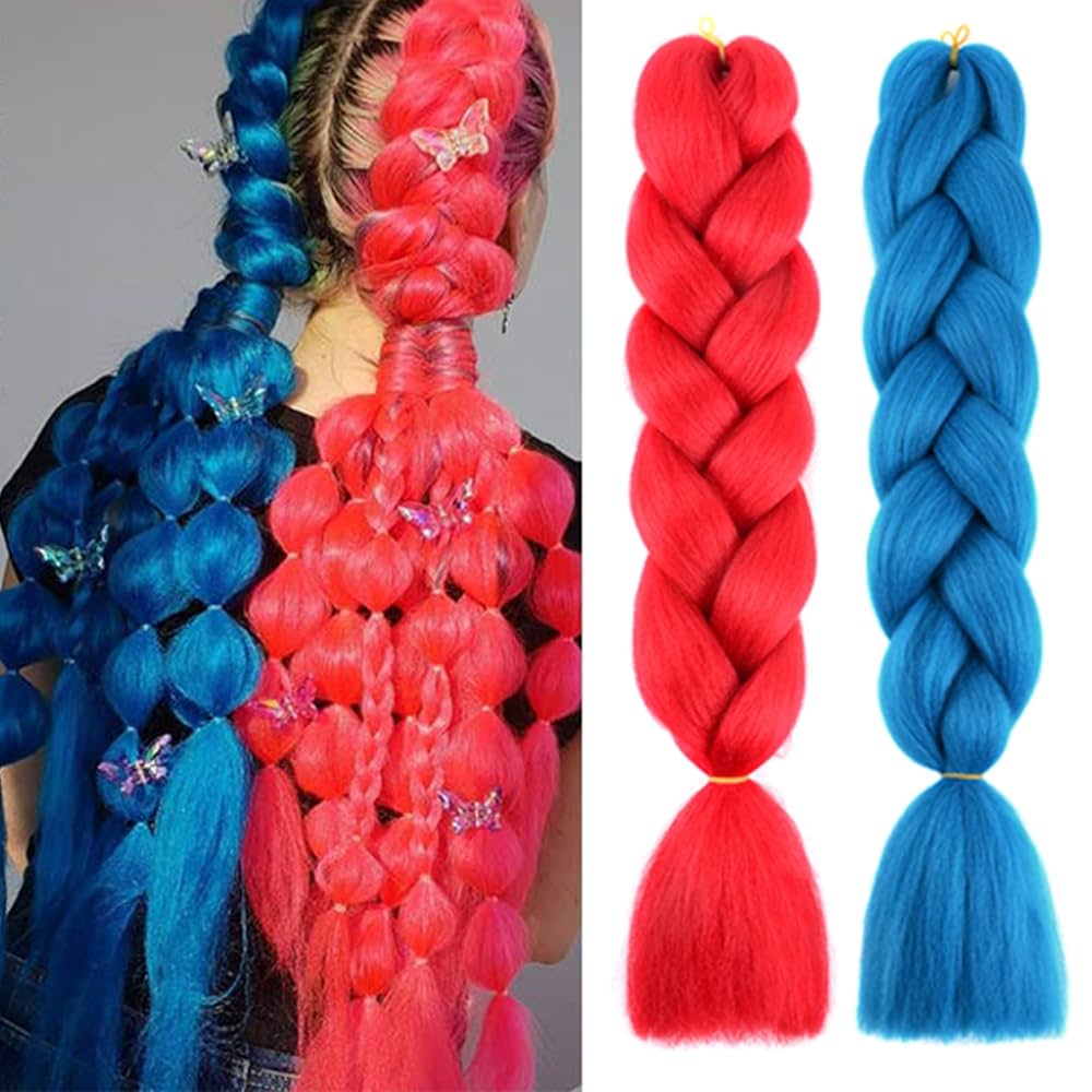 Amazon.com : BASEMMAHER 2 Colors Red Blue Ombre Jumbo