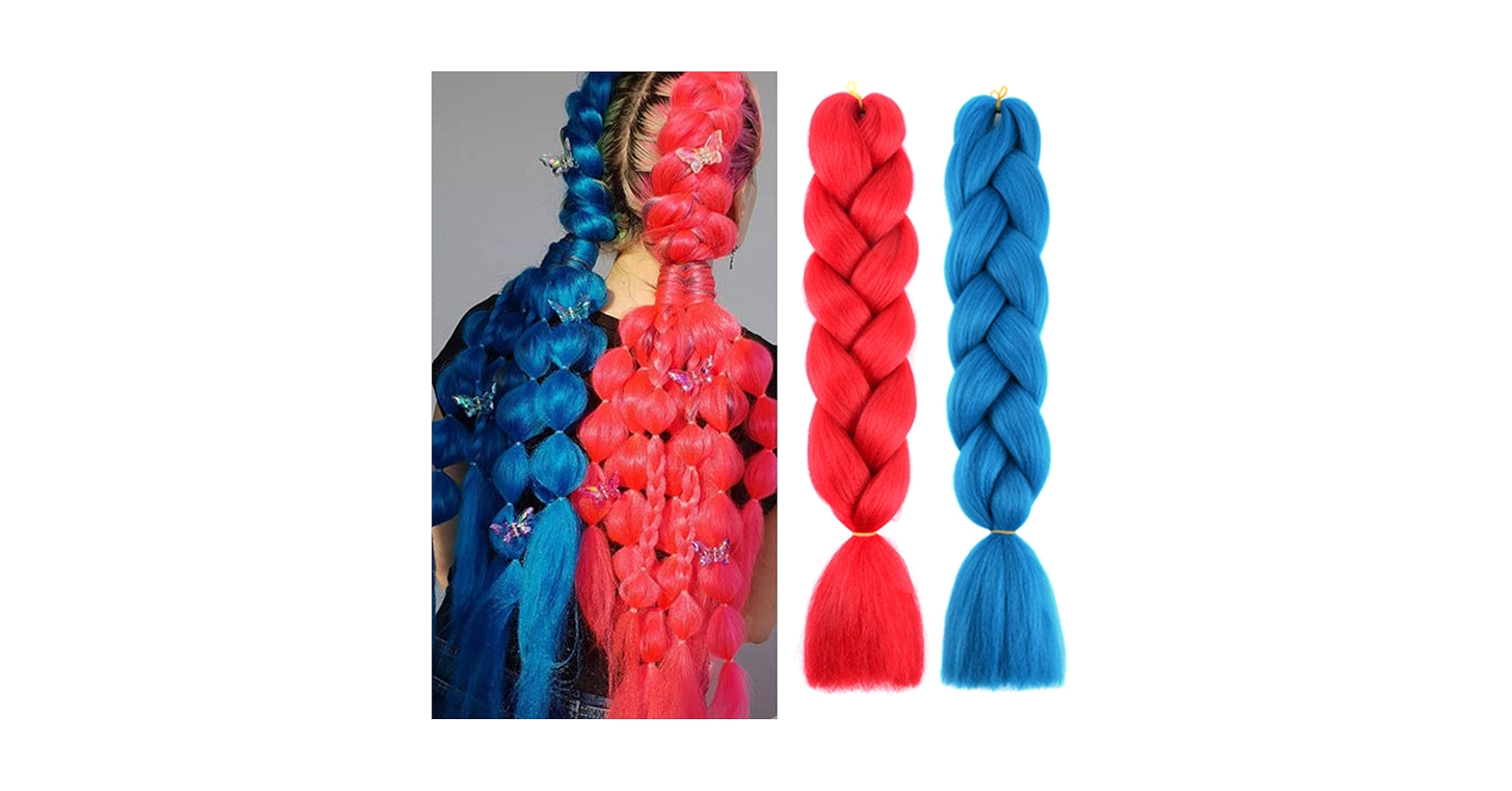 Amazon.com : BASEMMAHER 2 Colors Red Blue Ombre Jumbo