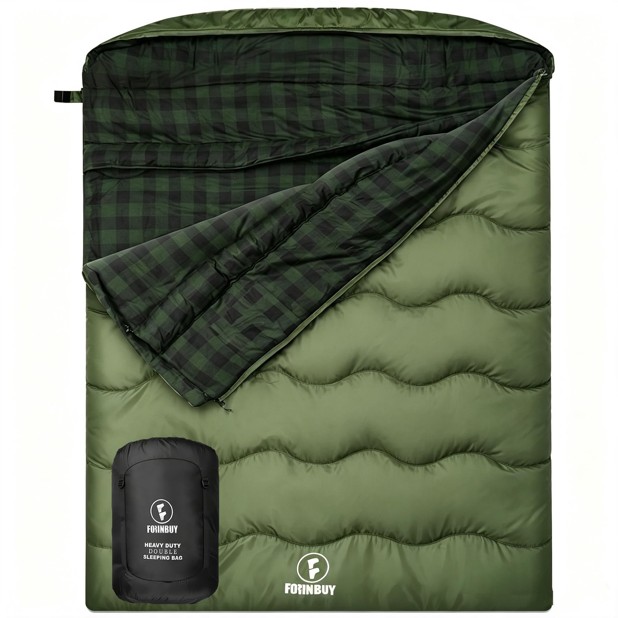 Inverno cotone doppio sacco a letto per adulti, sacco a letto in flanella Queen Size, tempo freddo impermeabile caldo 2 persona sacco a letto per coppie o campeggio in famiglia