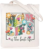 Vista 12 de Andeiltech Bolsa de lona para mujer, bolsa de viaje estética, bolsa de hombro reutilizable, regalo de cumpleaños para mamá