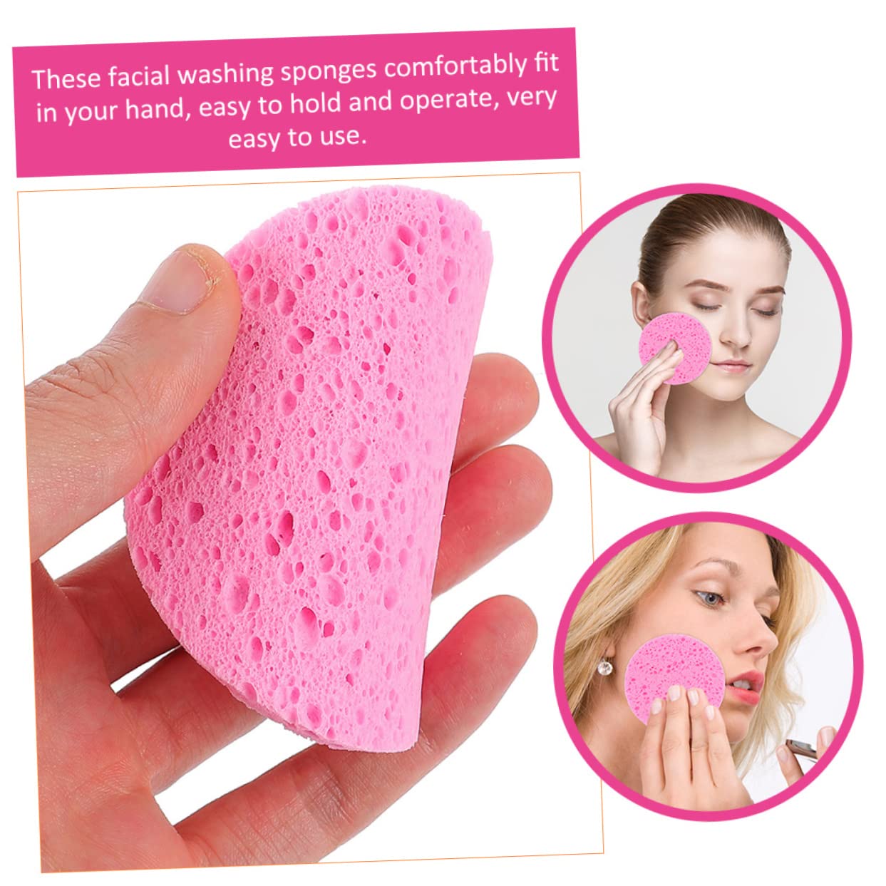 FRCOLOR 80pezzi Spugne Lavabili Per Pulizia Viso Dischetti Struccanti Morbidi e Riutilizzabili Spugna Per Rimuovere Trucco e Lavare Viso Perfetti Per Viaggi e Uso Quotidiano