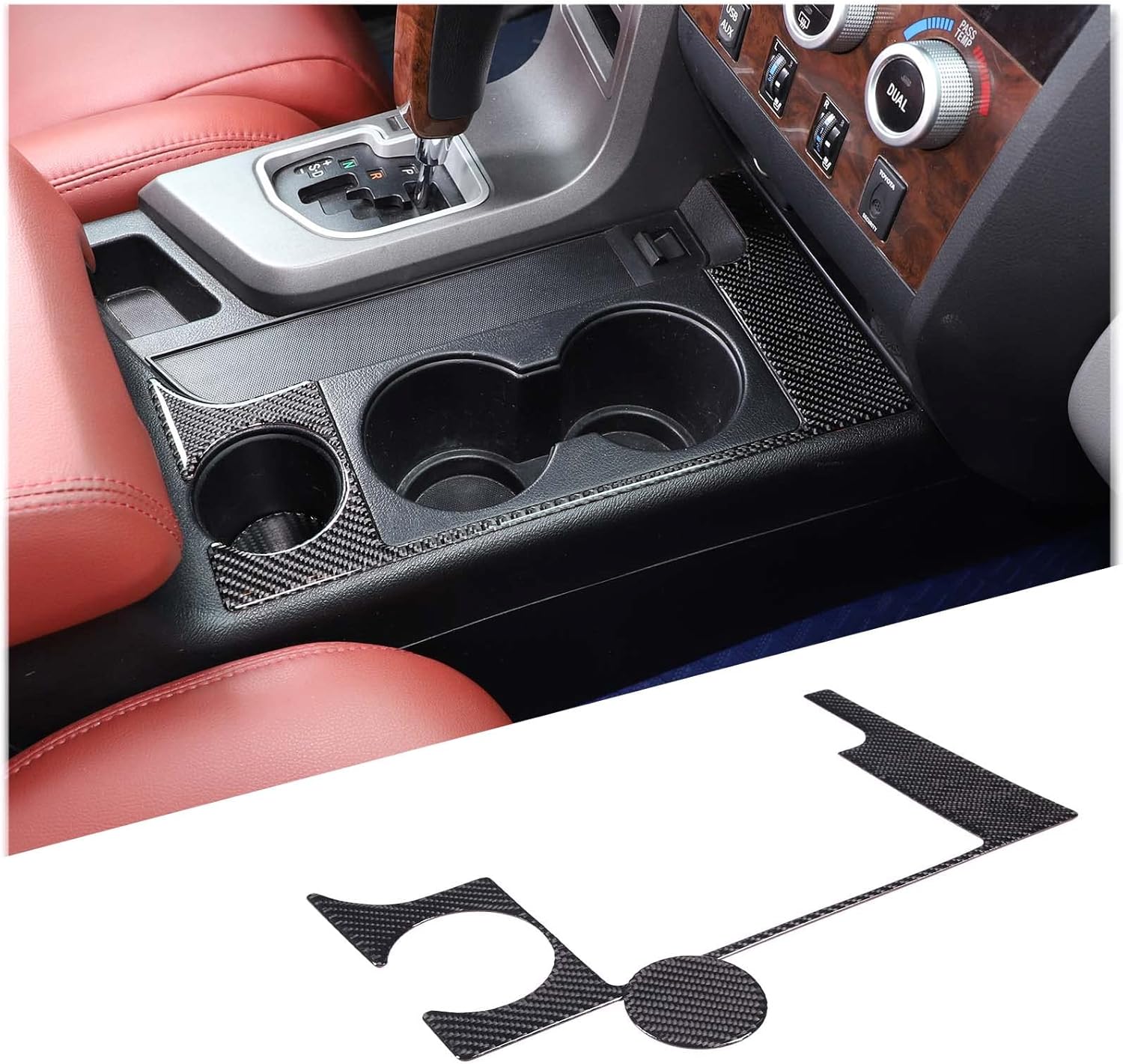 HIRUFAIT Center Consoles Cup Holder Outer Frame Sticker