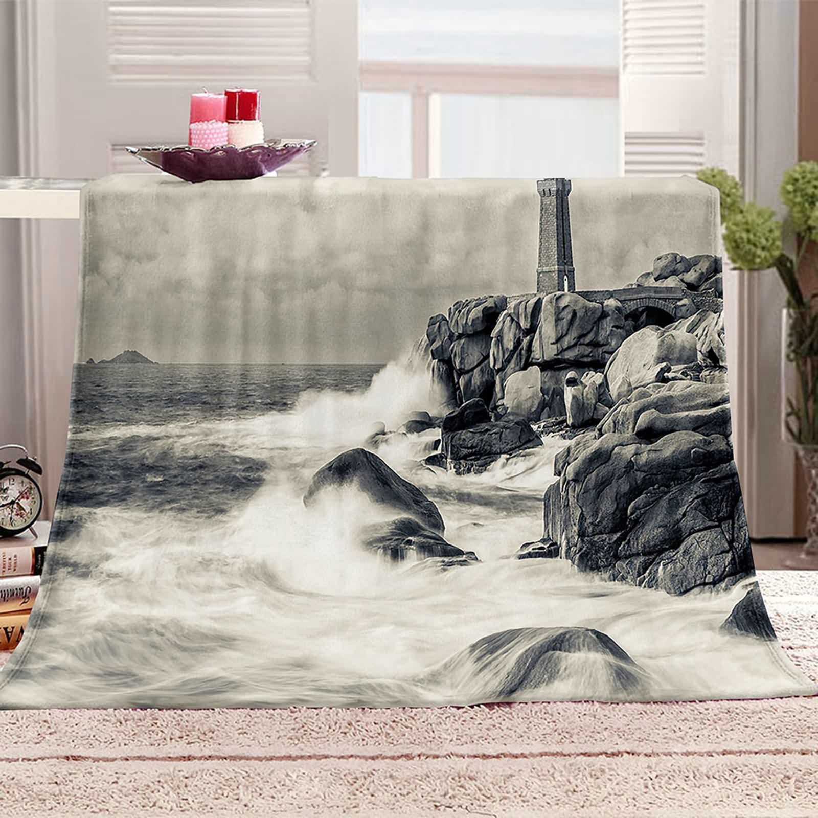 Aeici Koc polarowy, koc polarowy rękaw 150 x 200 cm rafa morska narzuta na sofę prezent dla dorosłych i dzieci