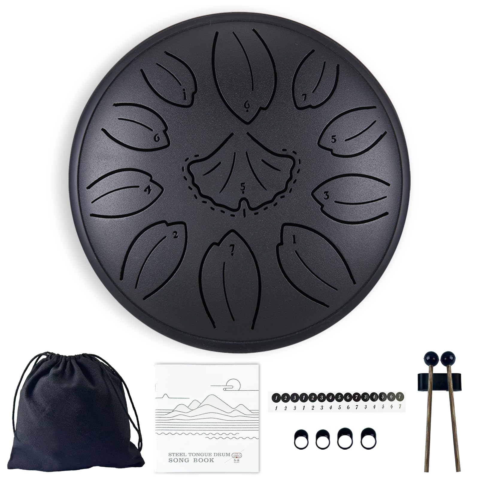 TUOKING Rain Drum for Outside Steel Tongue Drum 6 Inch 11 Notes C Key Handpan Drum for Adults
