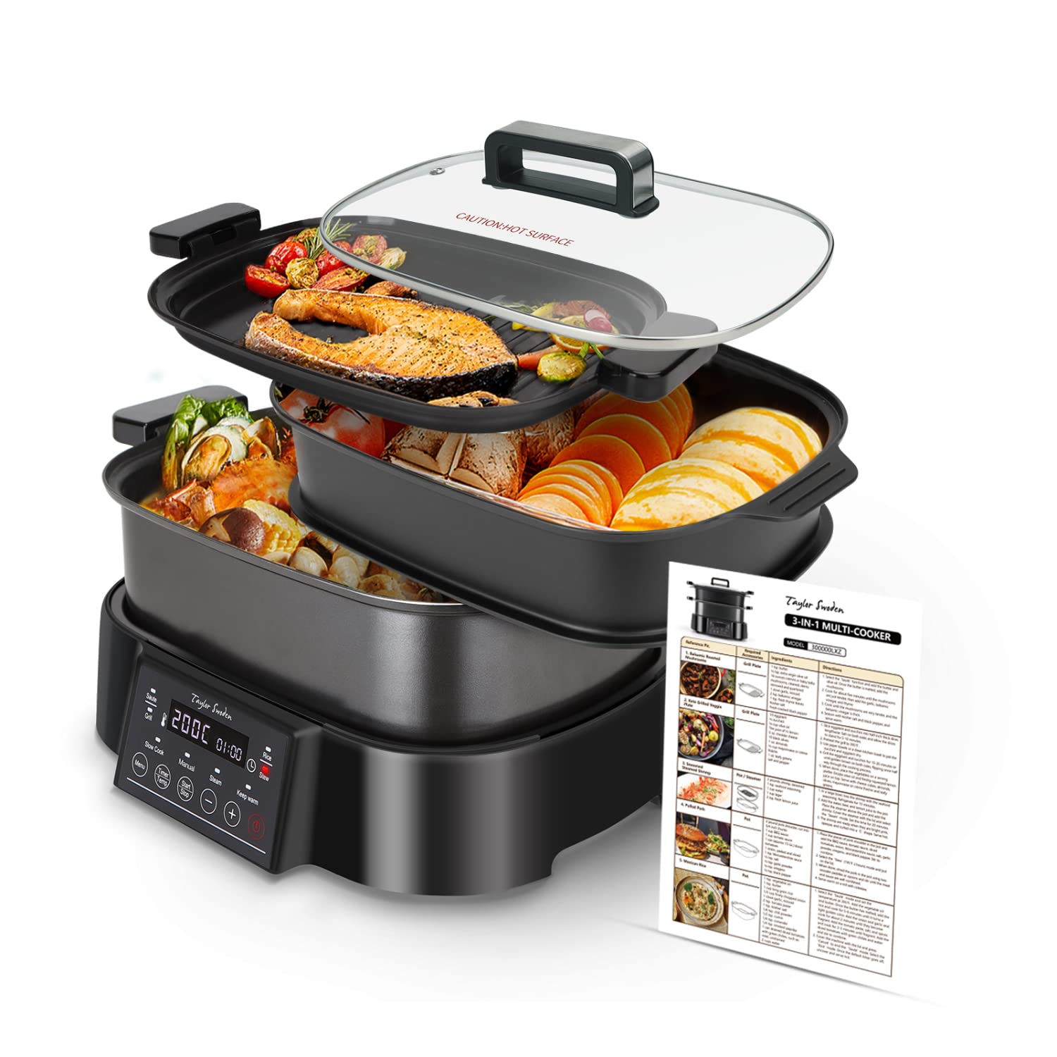 Buy Taylor Swoden 3 in 1 Multi Cooker, 3 Tier Food Steamer with 8