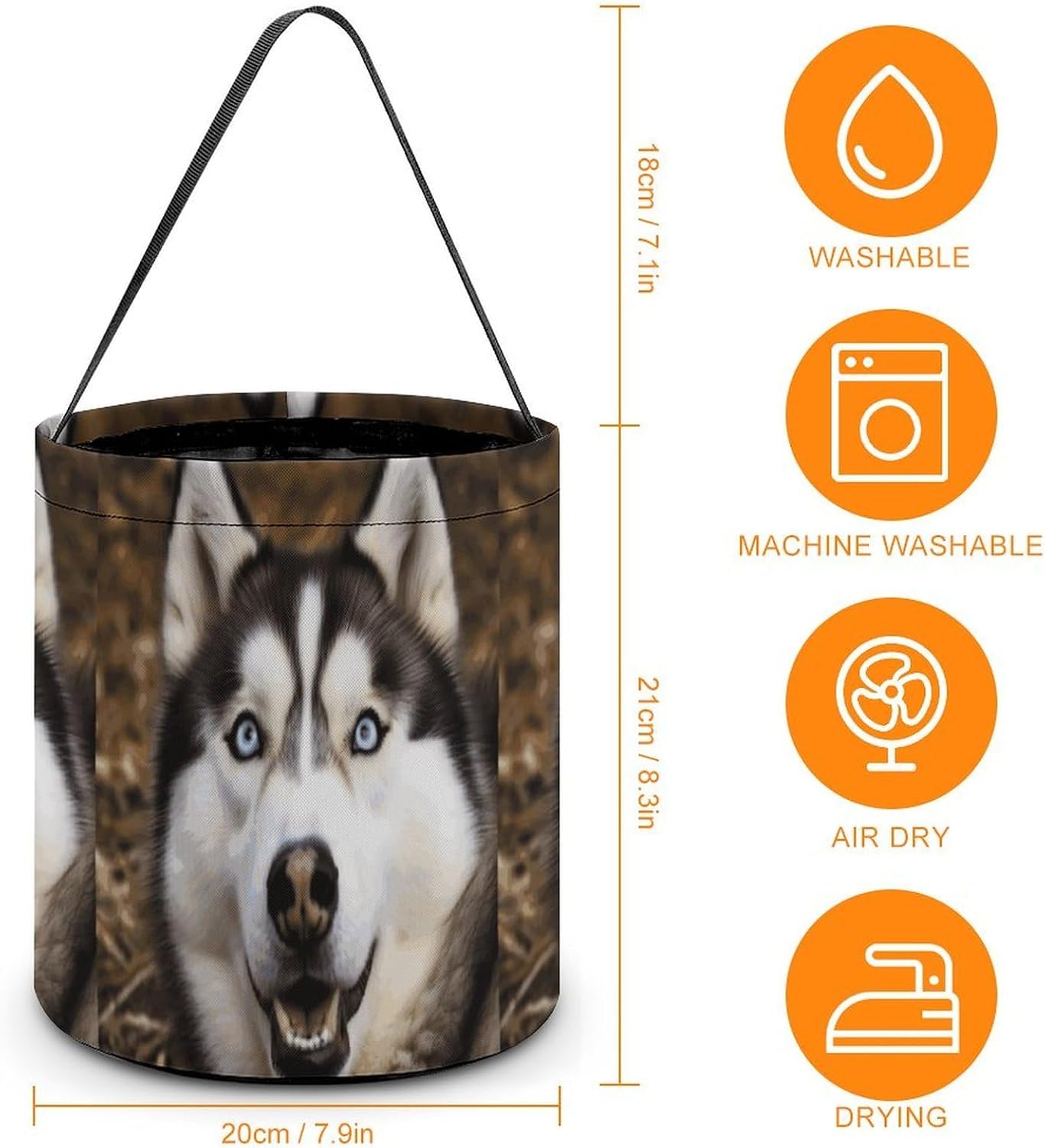 Stupid Husky Dog Candy Bucket with Handle Trick Or Treat Bucket image 2